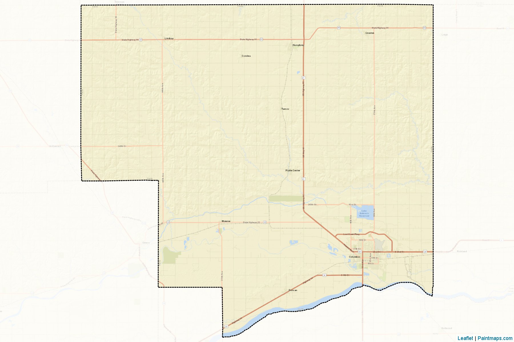 Platte (Nebraska) Haritası Örnekleri-2