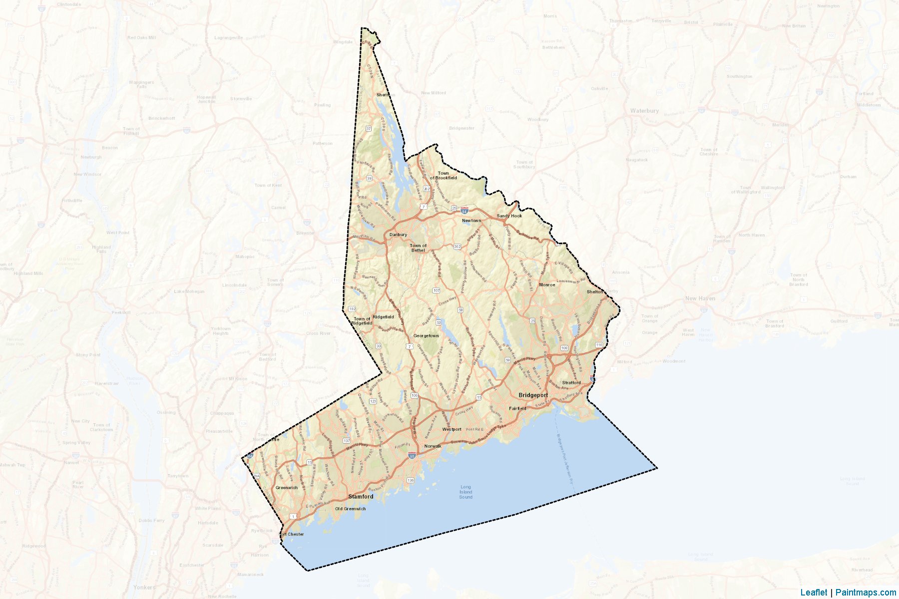 Muestras de recorte de mapas Fairfield (Connecticut)-2