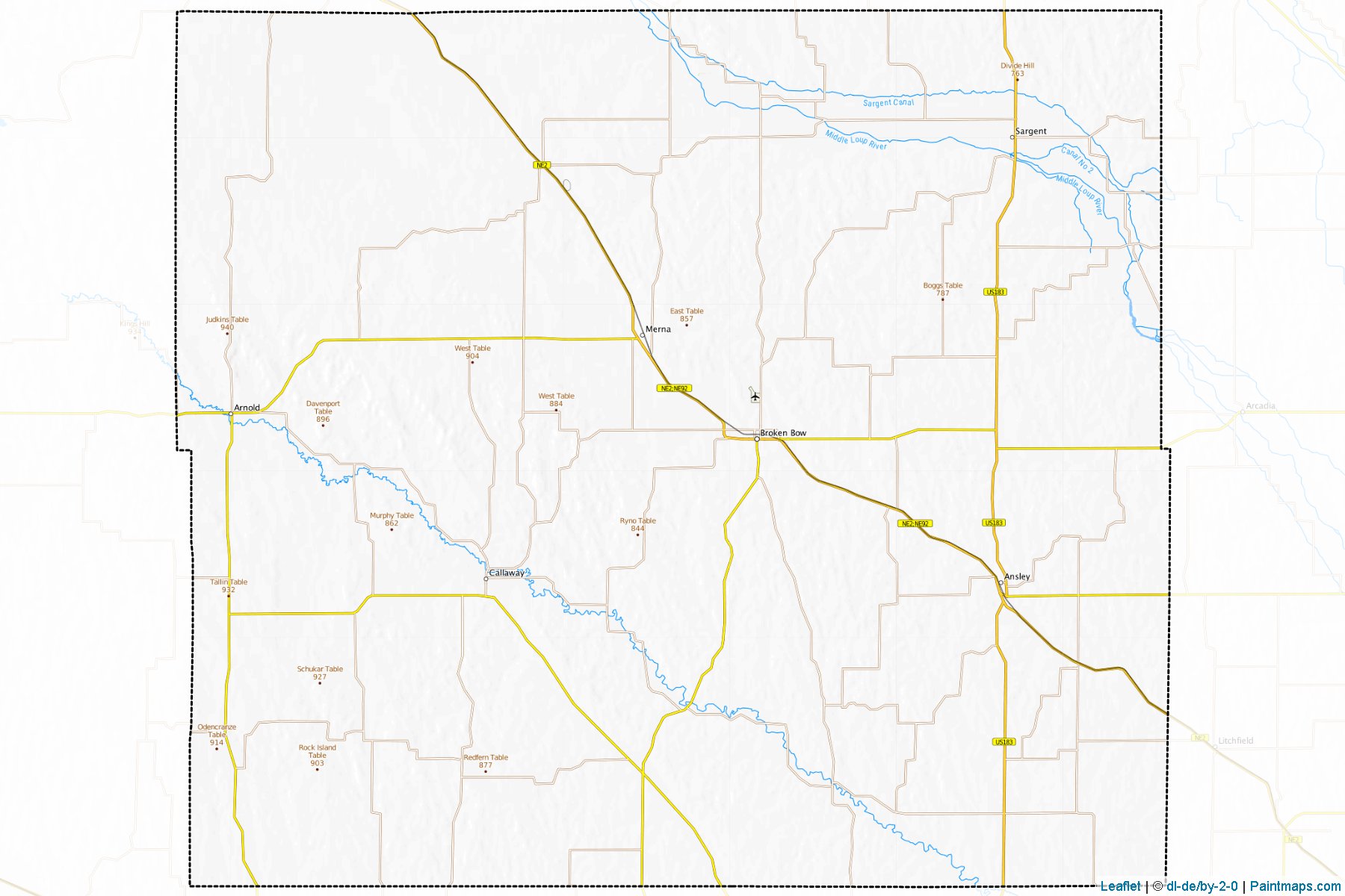 Muestras de recorte de mapas Custer (Nebraska)-1