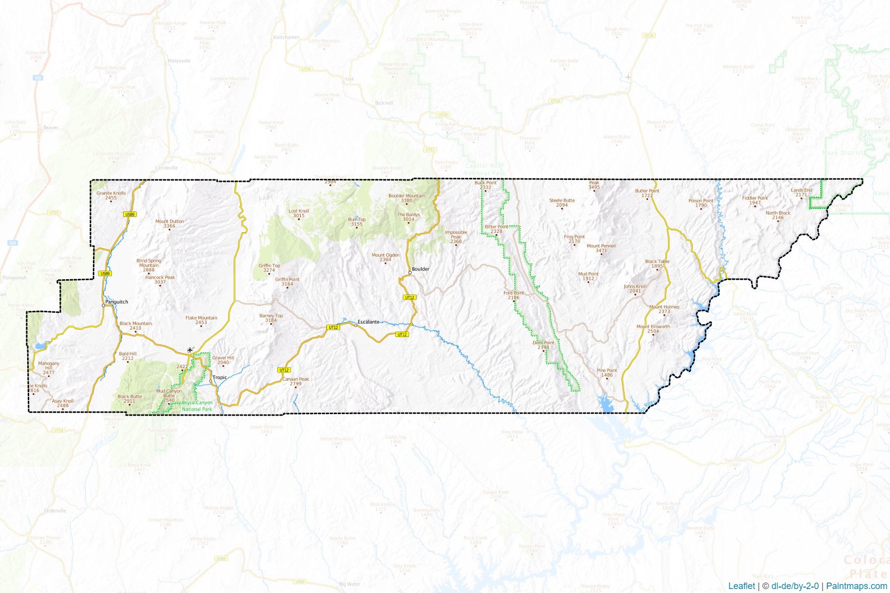 Muestras de recorte de mapas Garfield (Utah)-1