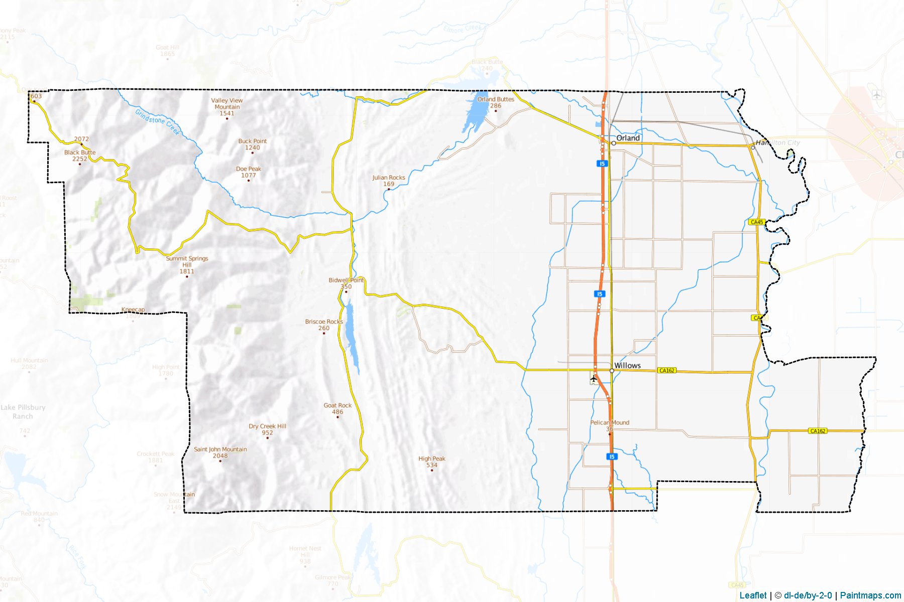 Muestras de recorte de mapas Glenn (California)-1