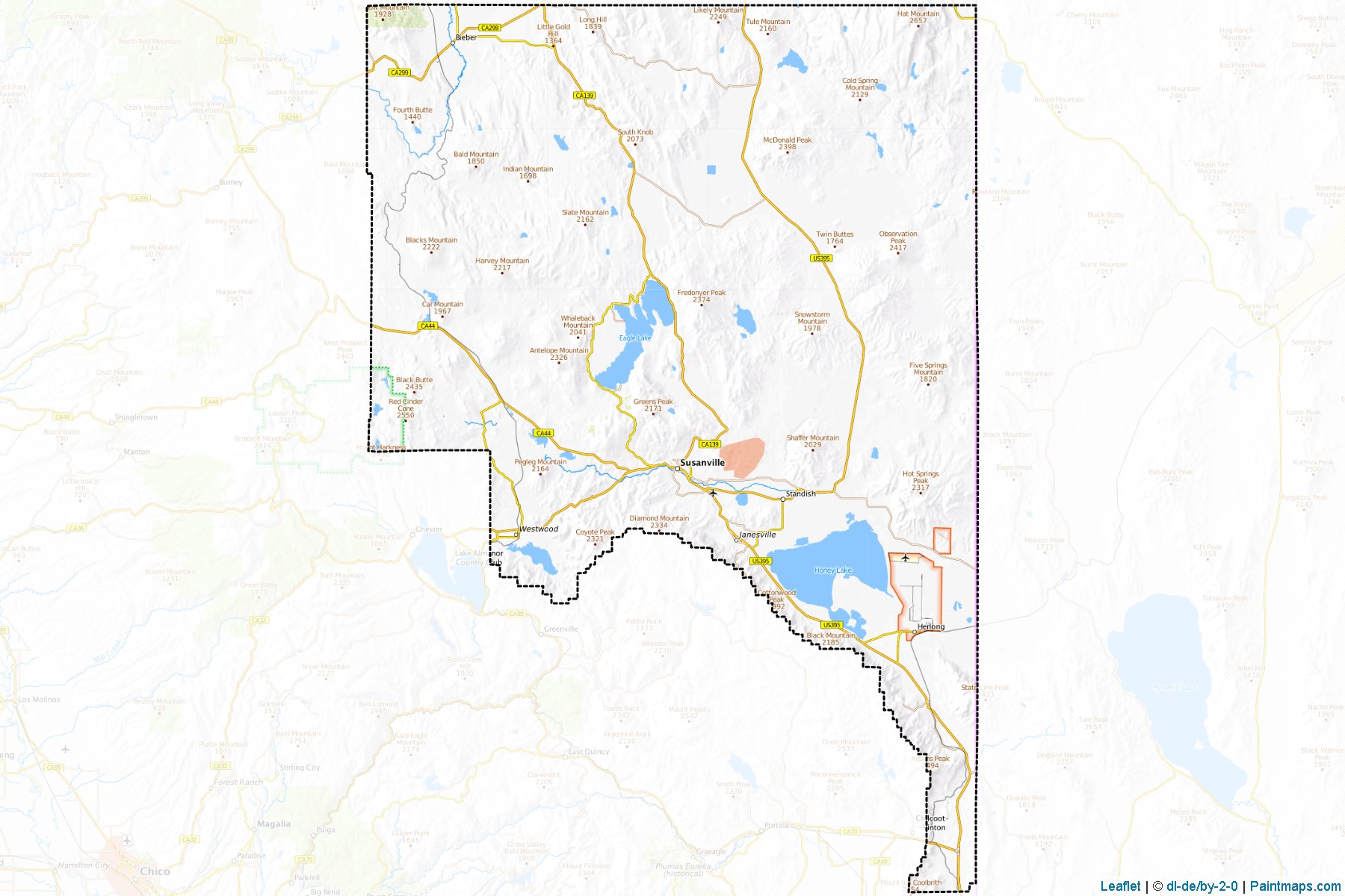 Muestras de recorte de mapas Lassen (California)-1