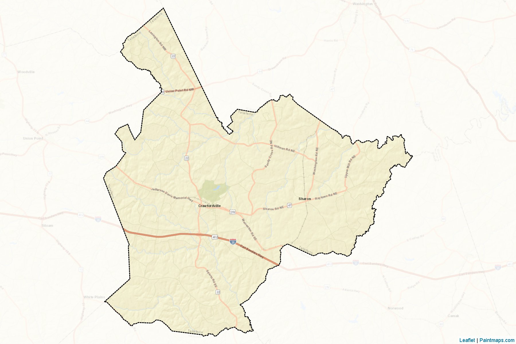 Taliaferro (Georgia) Map Cropping Samples-2