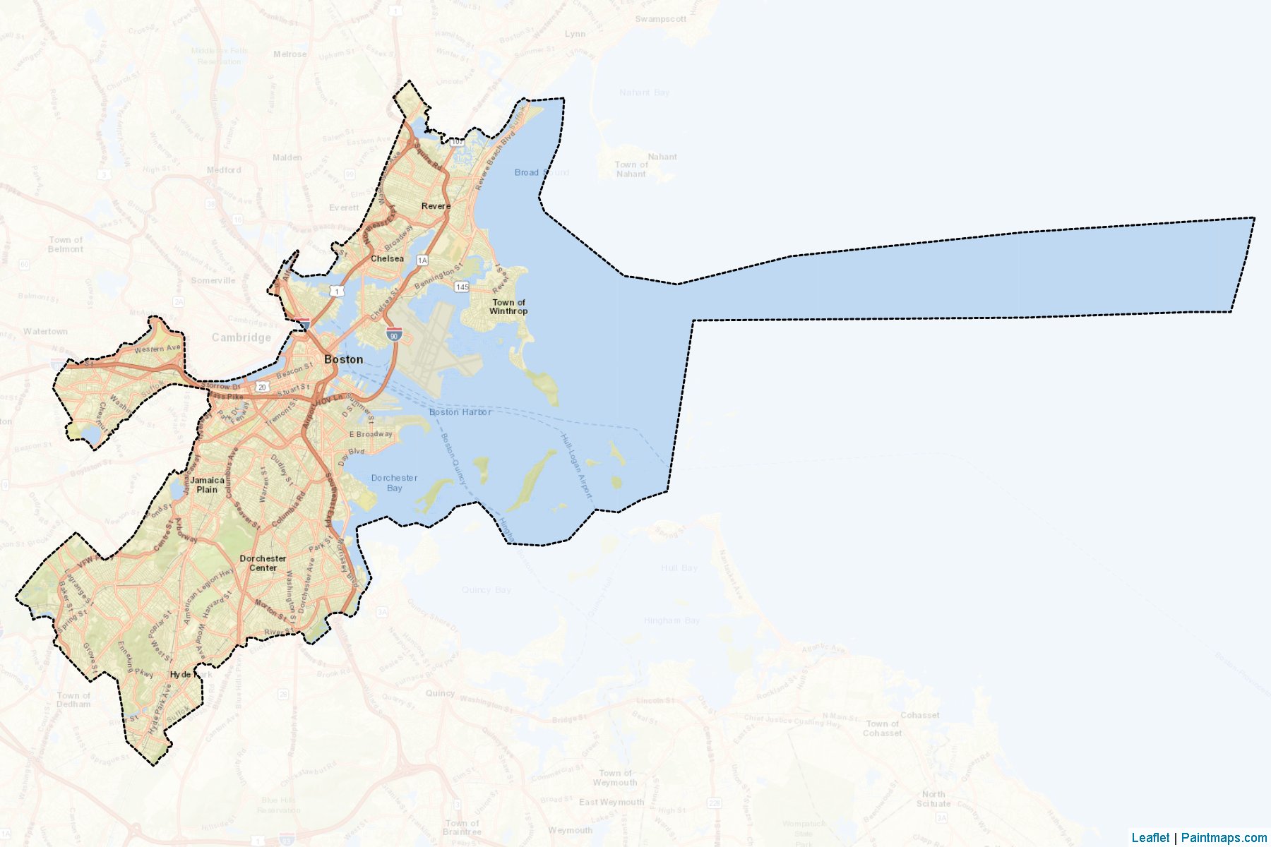 Muestras de recorte de mapas Suffolk (Massachusetts)-2