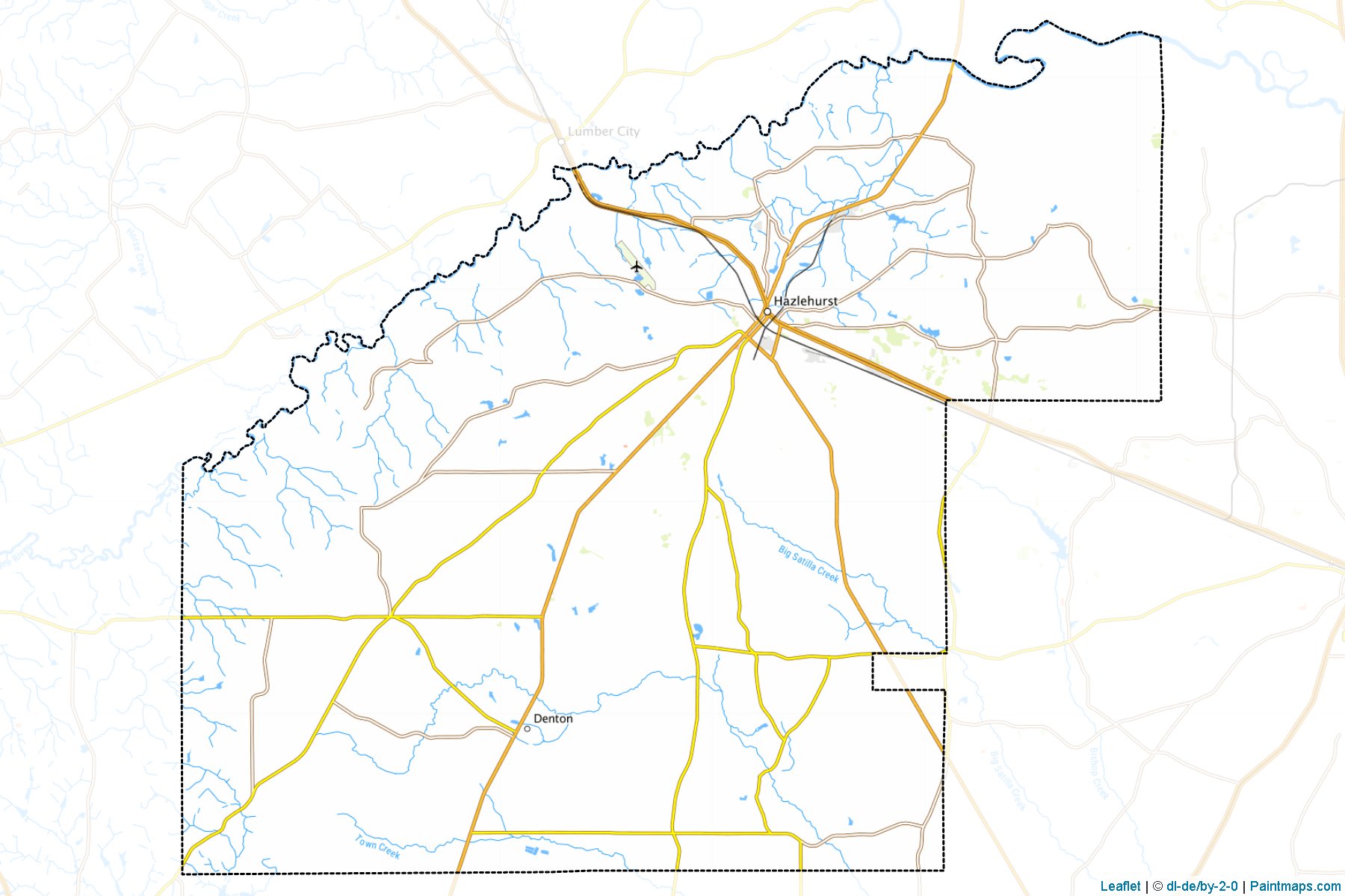 Muestras de recorte de mapas Jeff Davis (Georgia)-1