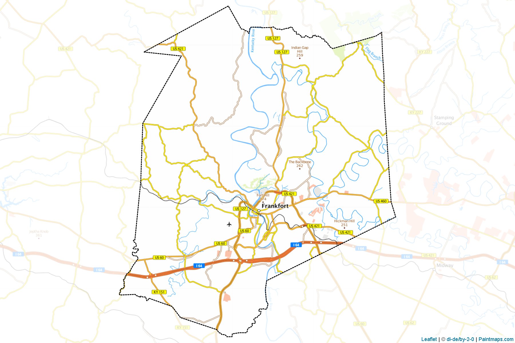 Franklin County (Kentucky) Haritası Örnekleri-1