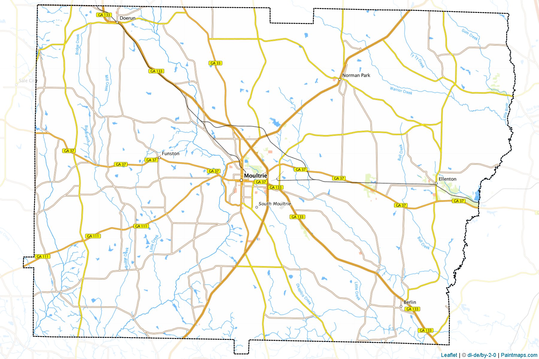 Muestras de recorte de mapas Colquitt (Georgia)-1