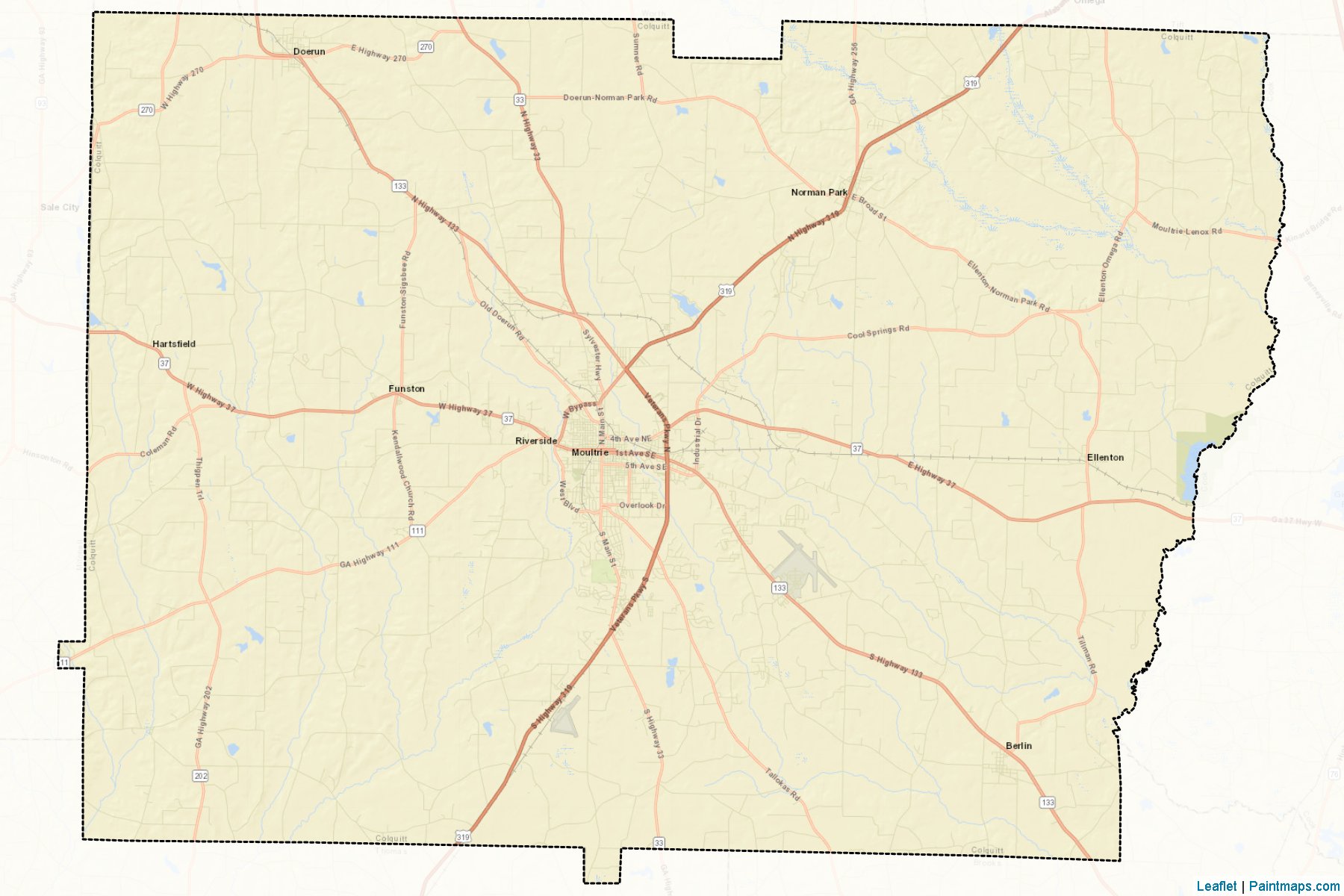 Muestras de recorte de mapas Colquitt (Georgia)-2