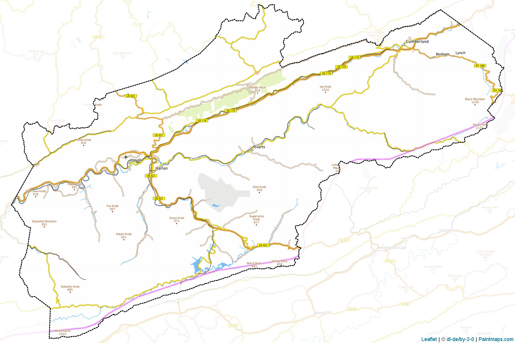 Harlan (Kentucky) Map Cropping Samples-1