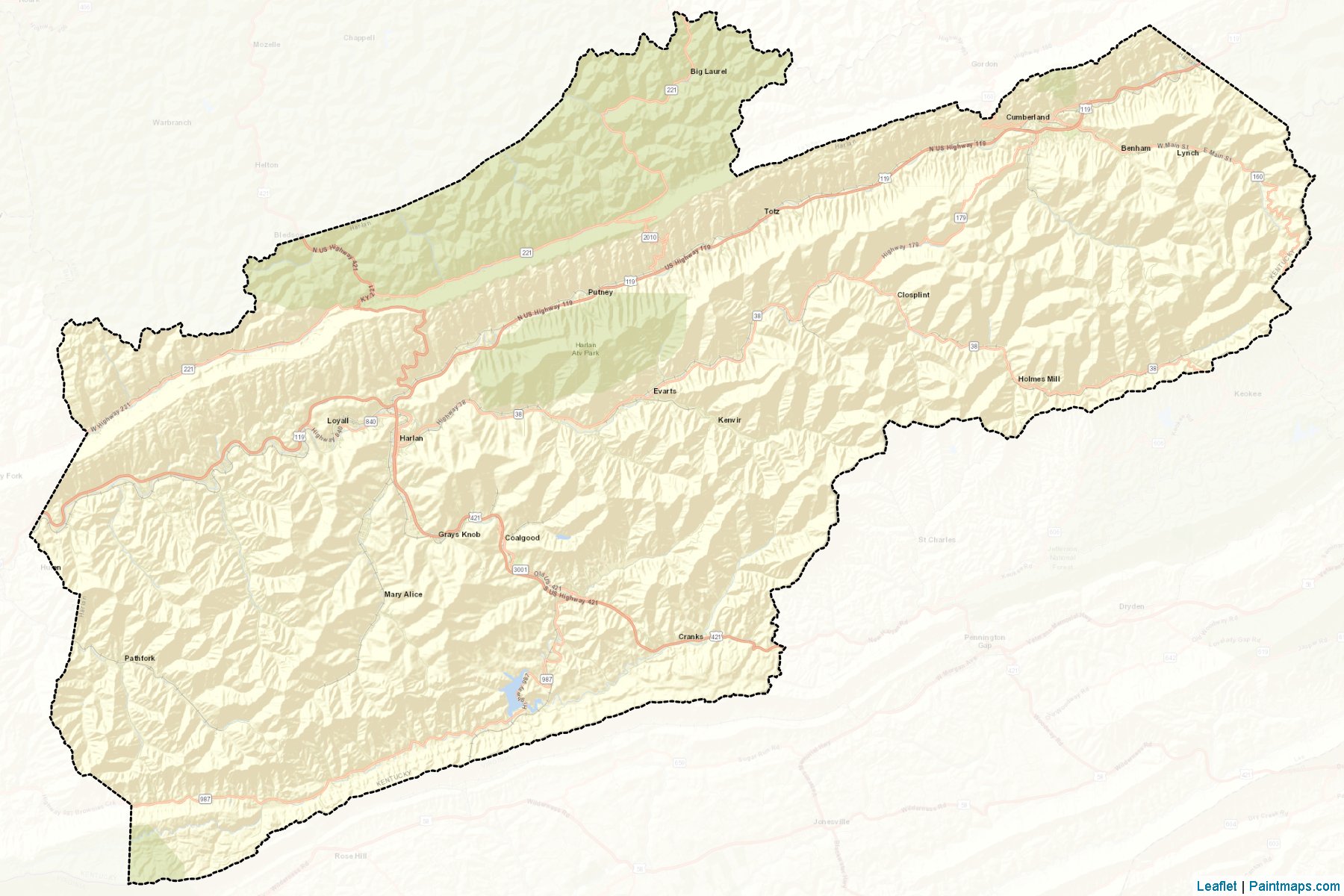 Harlan (Kentucky) Map Cropping Samples-2