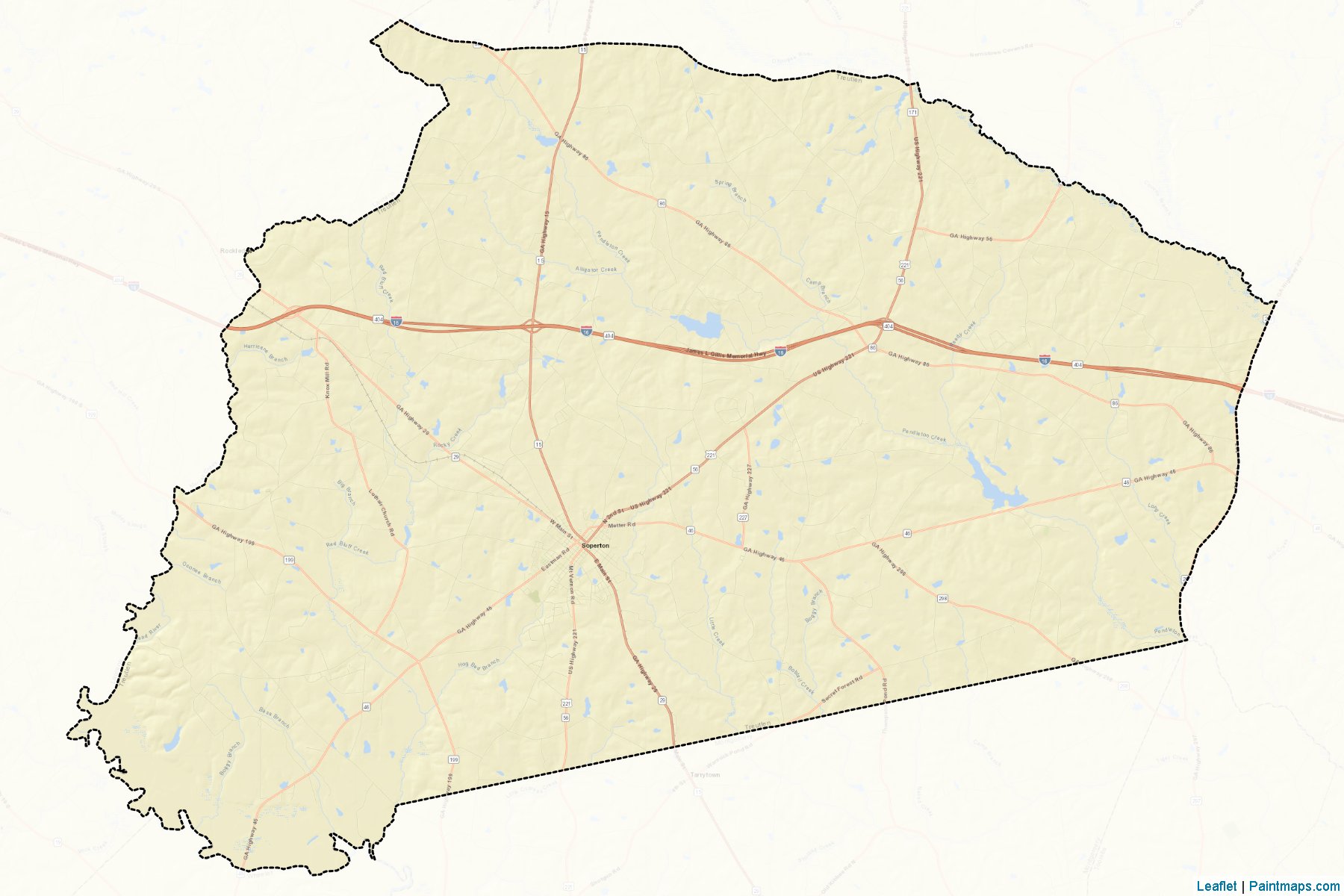 Treutlen (Georgia) Map Cropping Samples-2