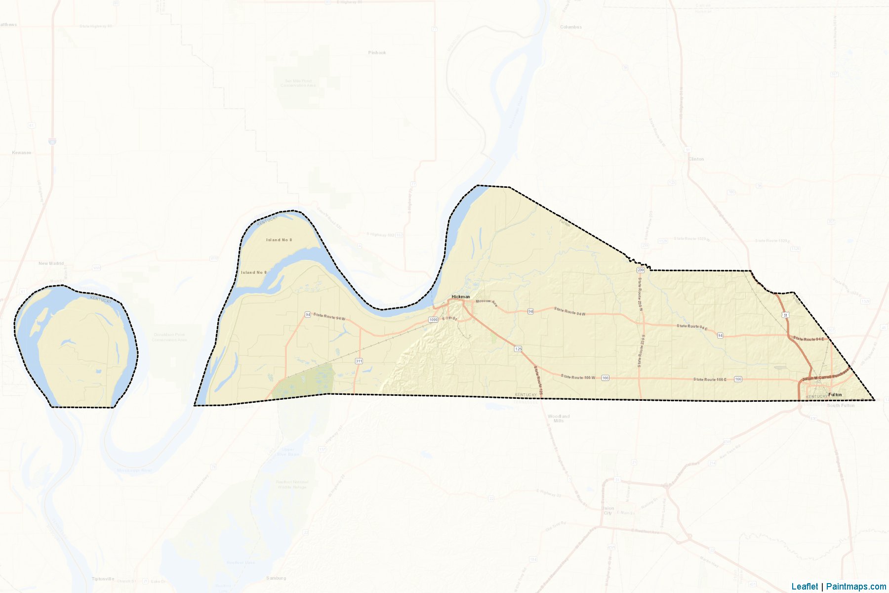 Muestras de recorte de mapas Fulton (Kentucky)-2