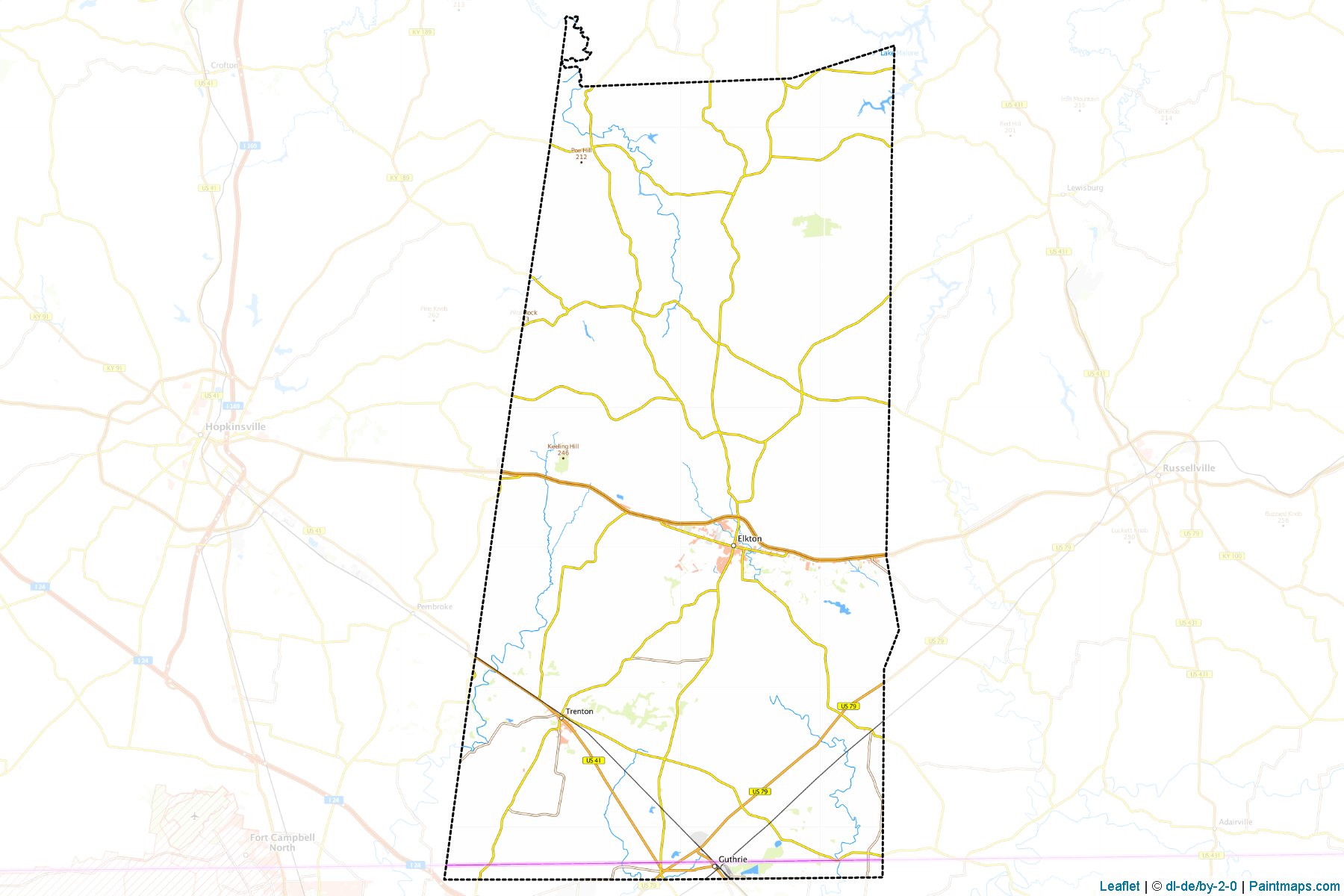 Muestras de recorte de mapas Todd (Kentucky)-1