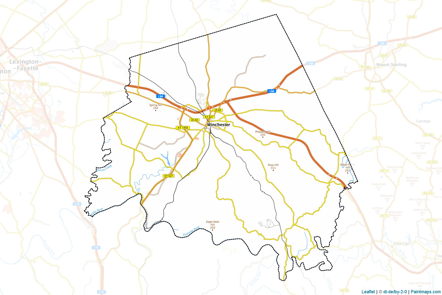 Muestras de recorte de mapas Clark (Kentucky)-1