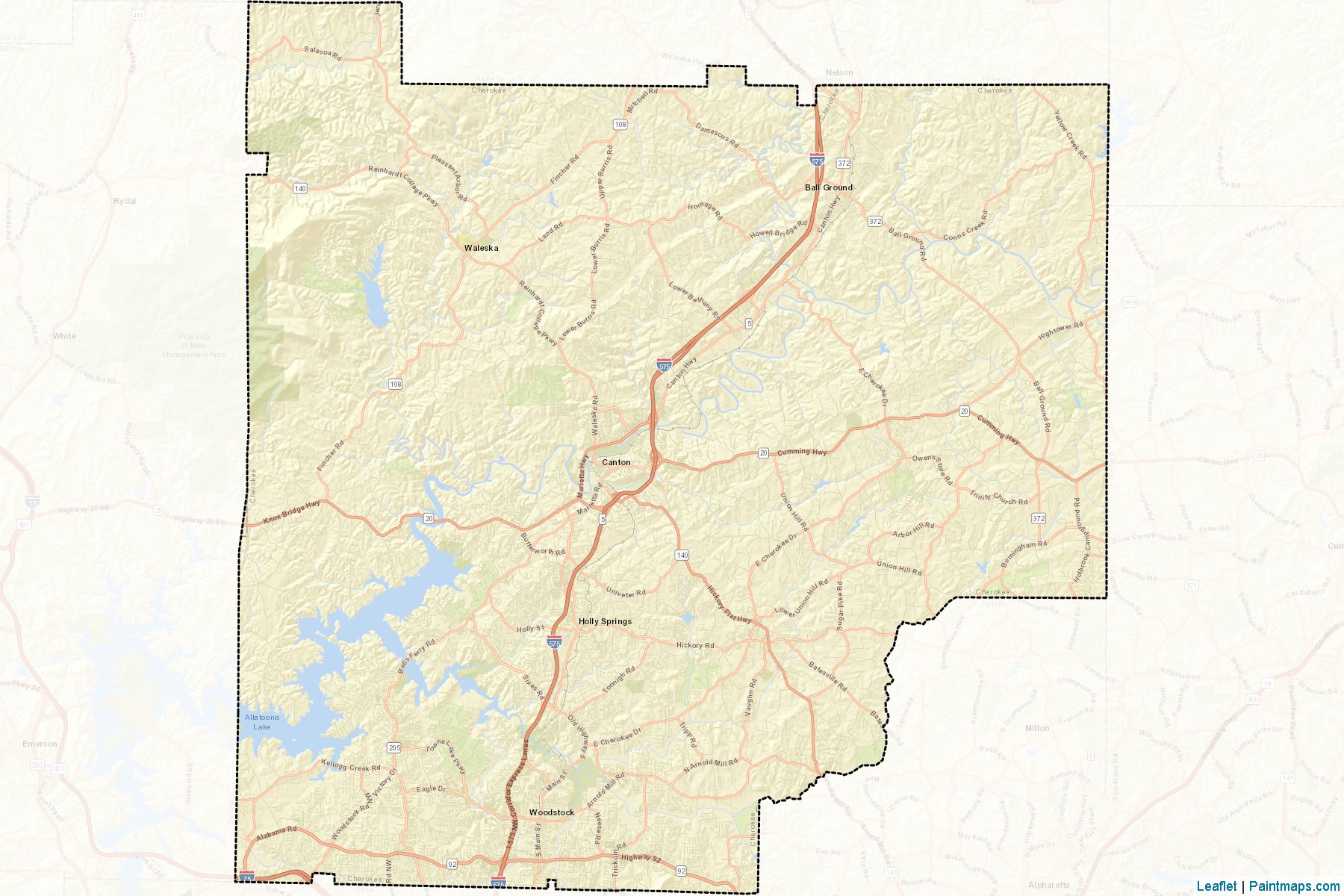 Cherokee (Georgia) Map Cropping Samples-2