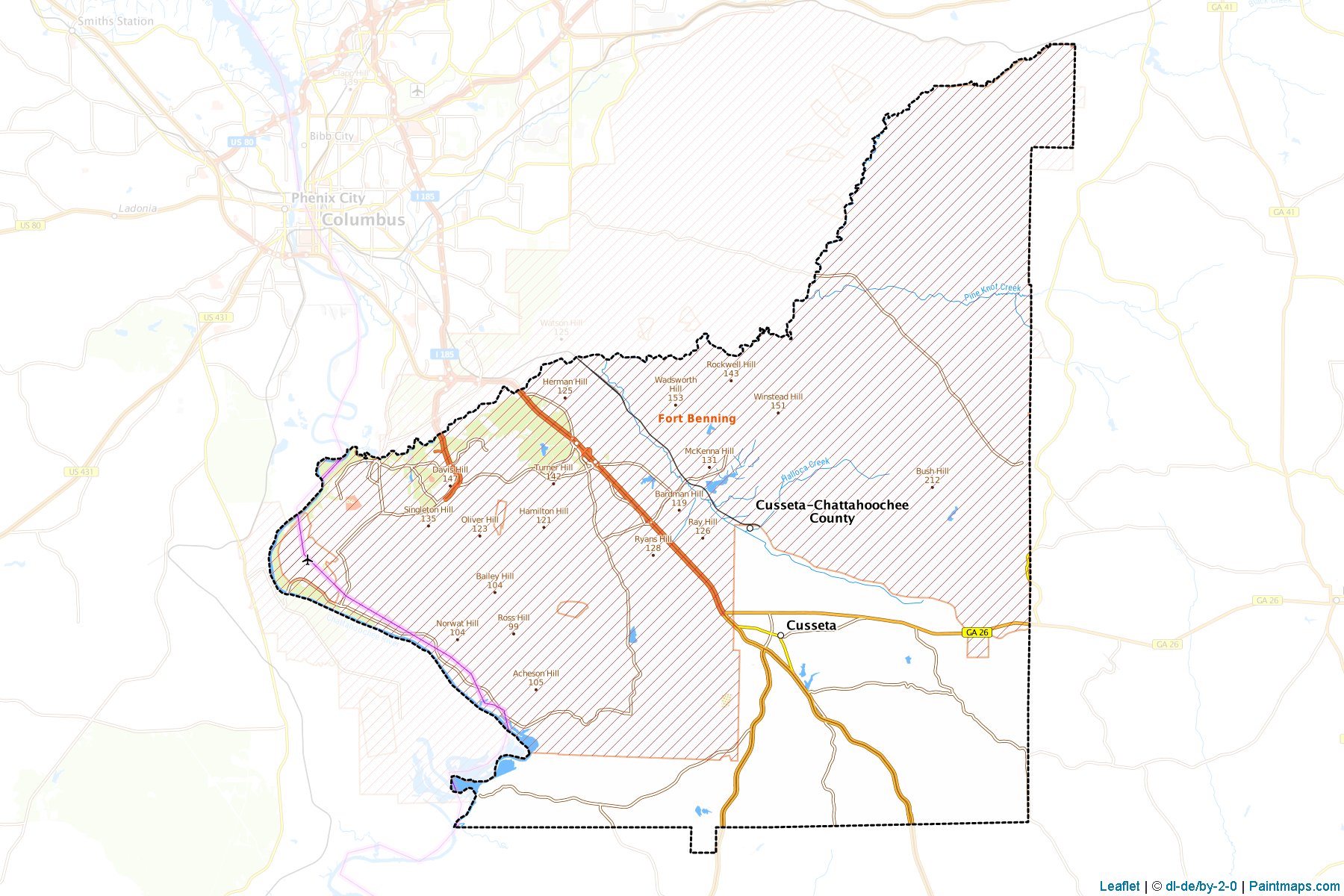 Muestras de recorte de mapas Chattahoochee (Georgia)-1