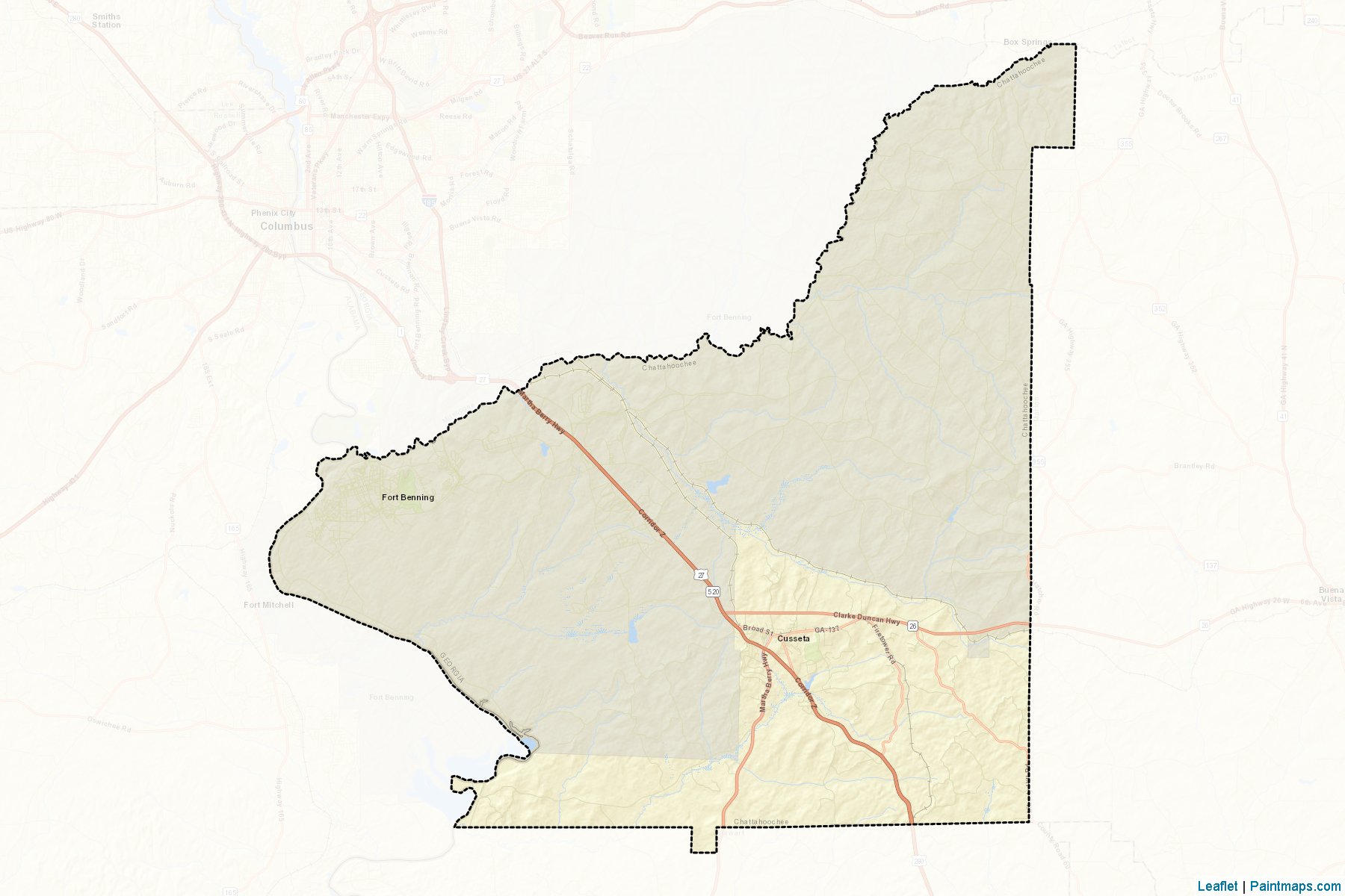 Muestras de recorte de mapas Chattahoochee (Georgia)-2