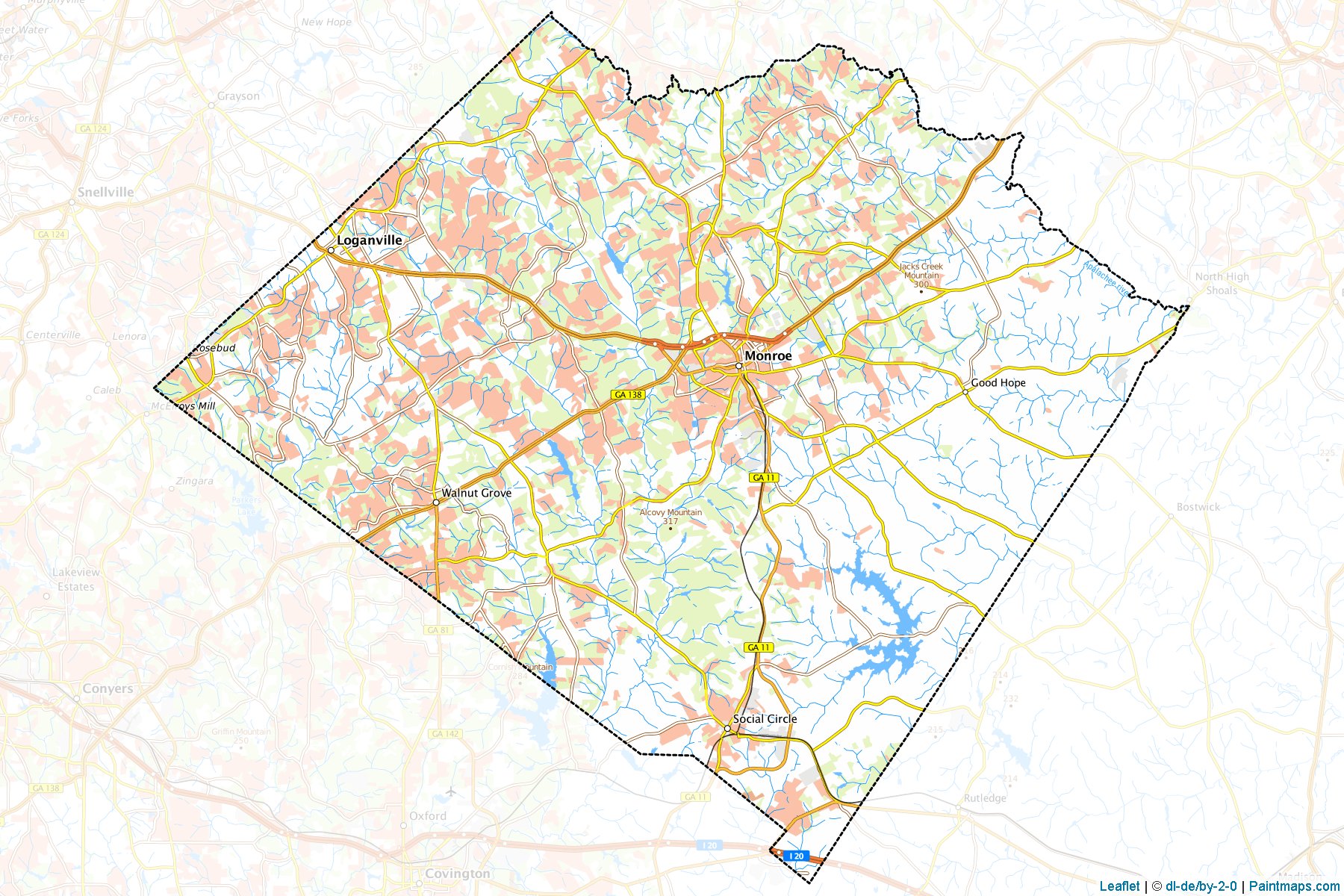 Walton (Georgia) Map Cropping Samples-1