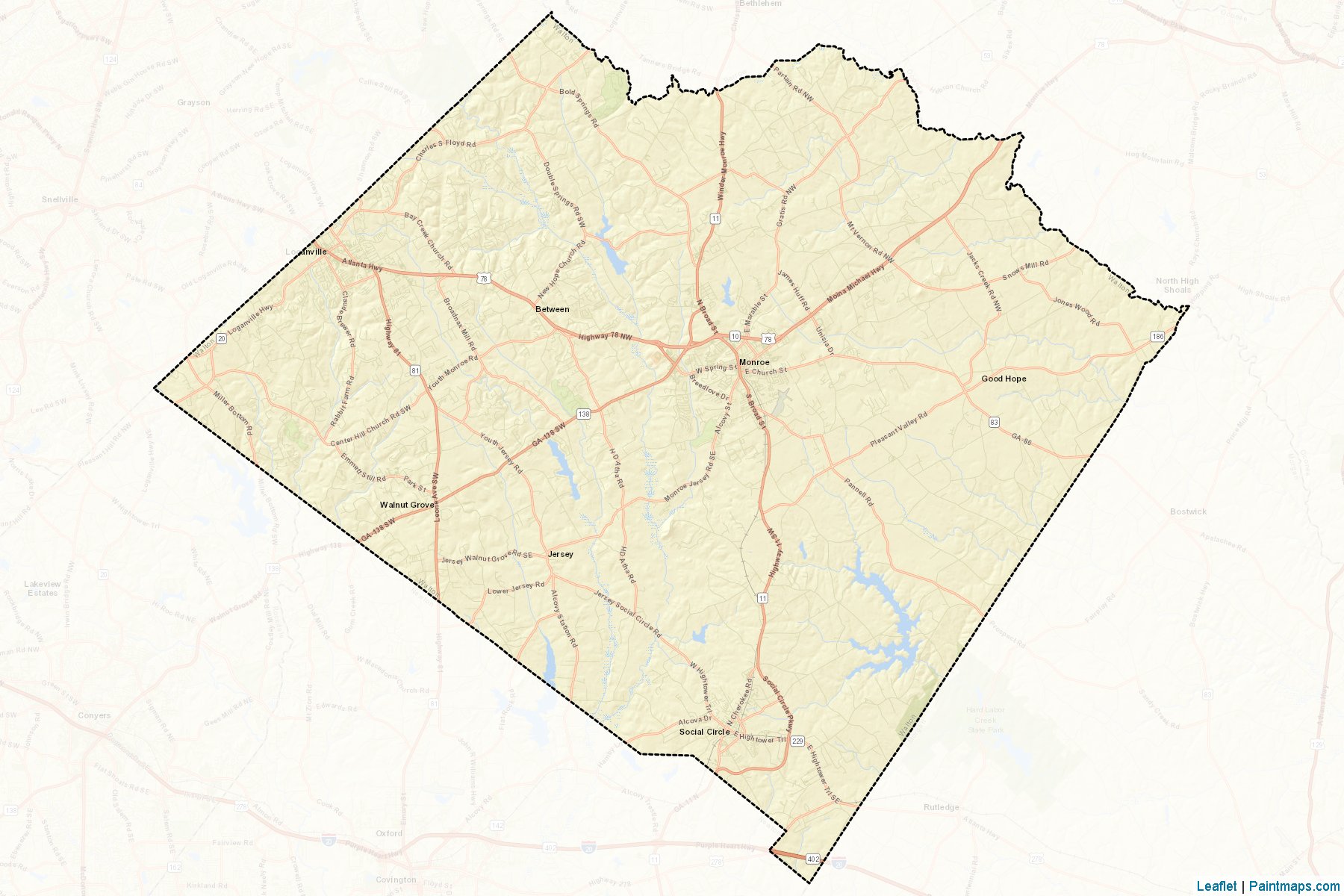 Walton (Georgia) Map Cropping Samples-2