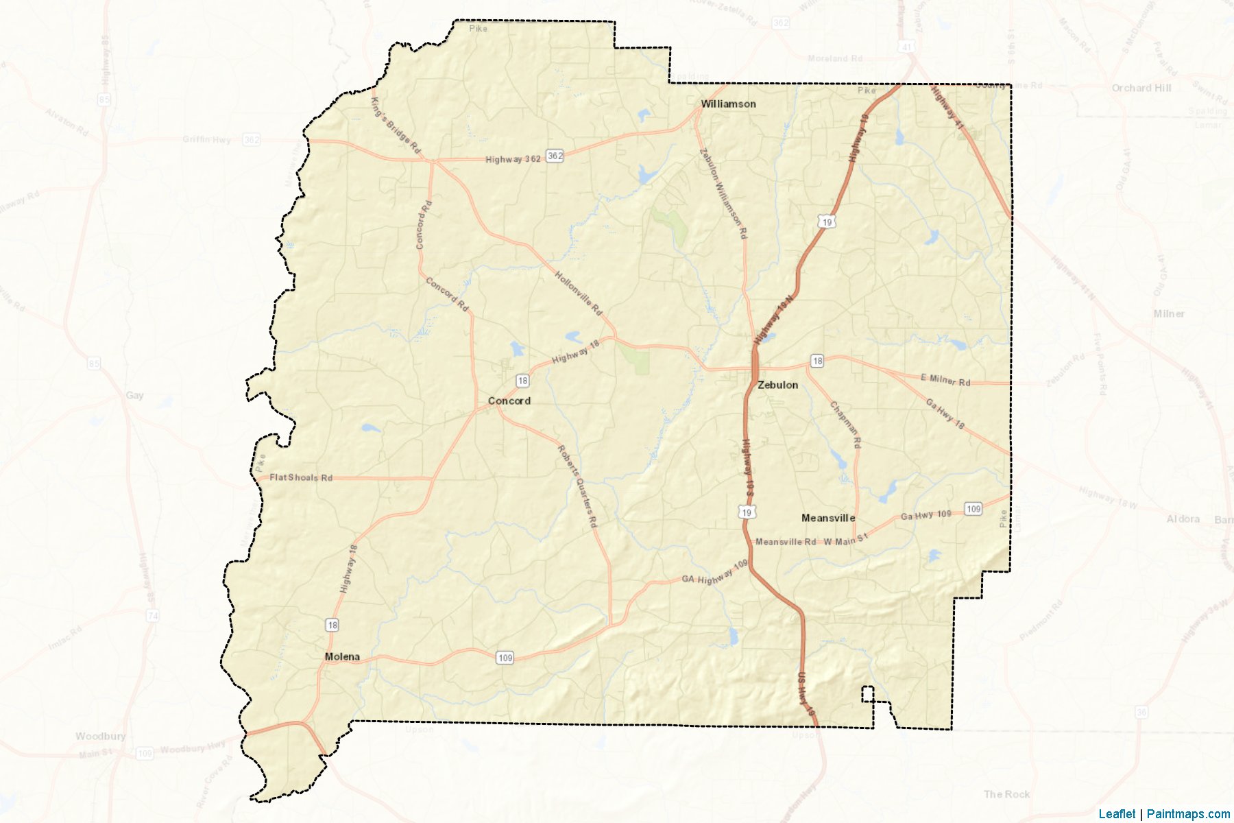 Pike (Georgia) Map Cropping Samples-2