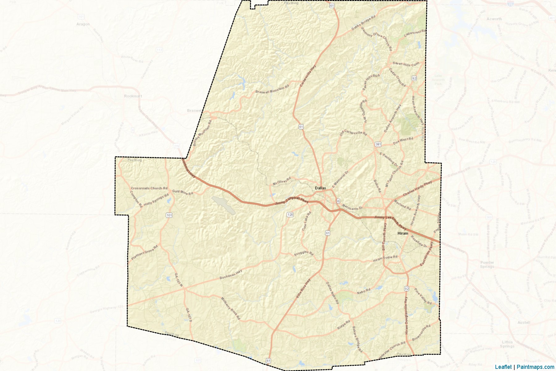 Paulding (Georgia) Map Cropping Samples-2