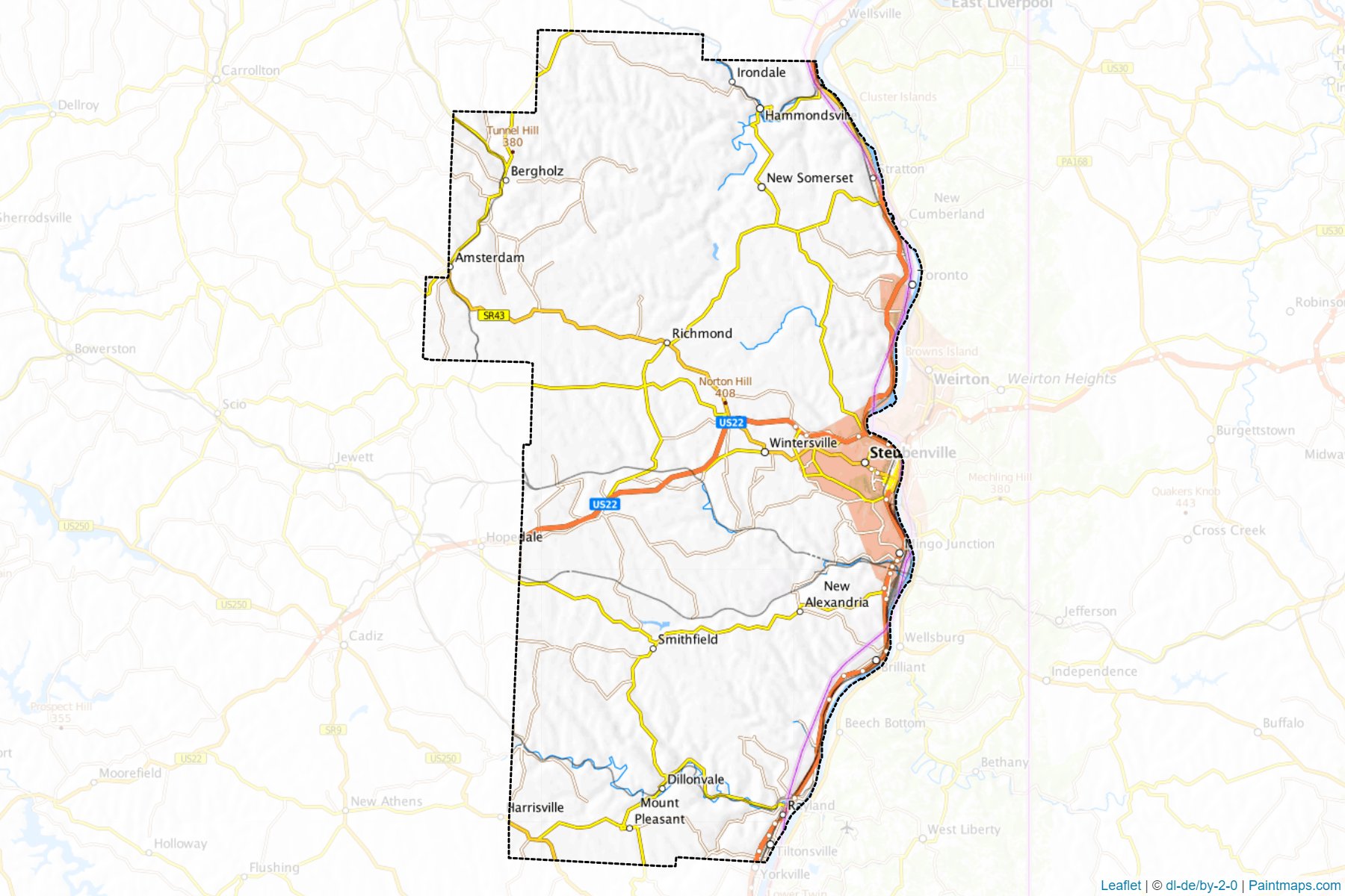 Muestras de recorte de mapas Jefferson (Ohio)-1