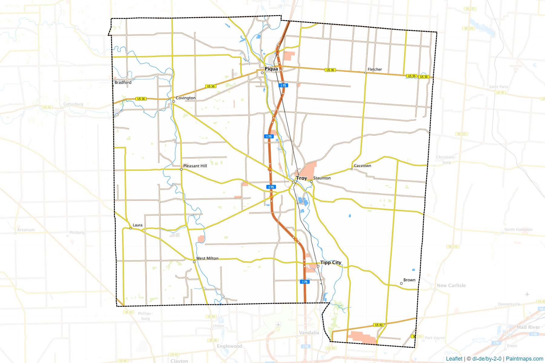 Miami County (Ohio) Haritası Örnekleri-1