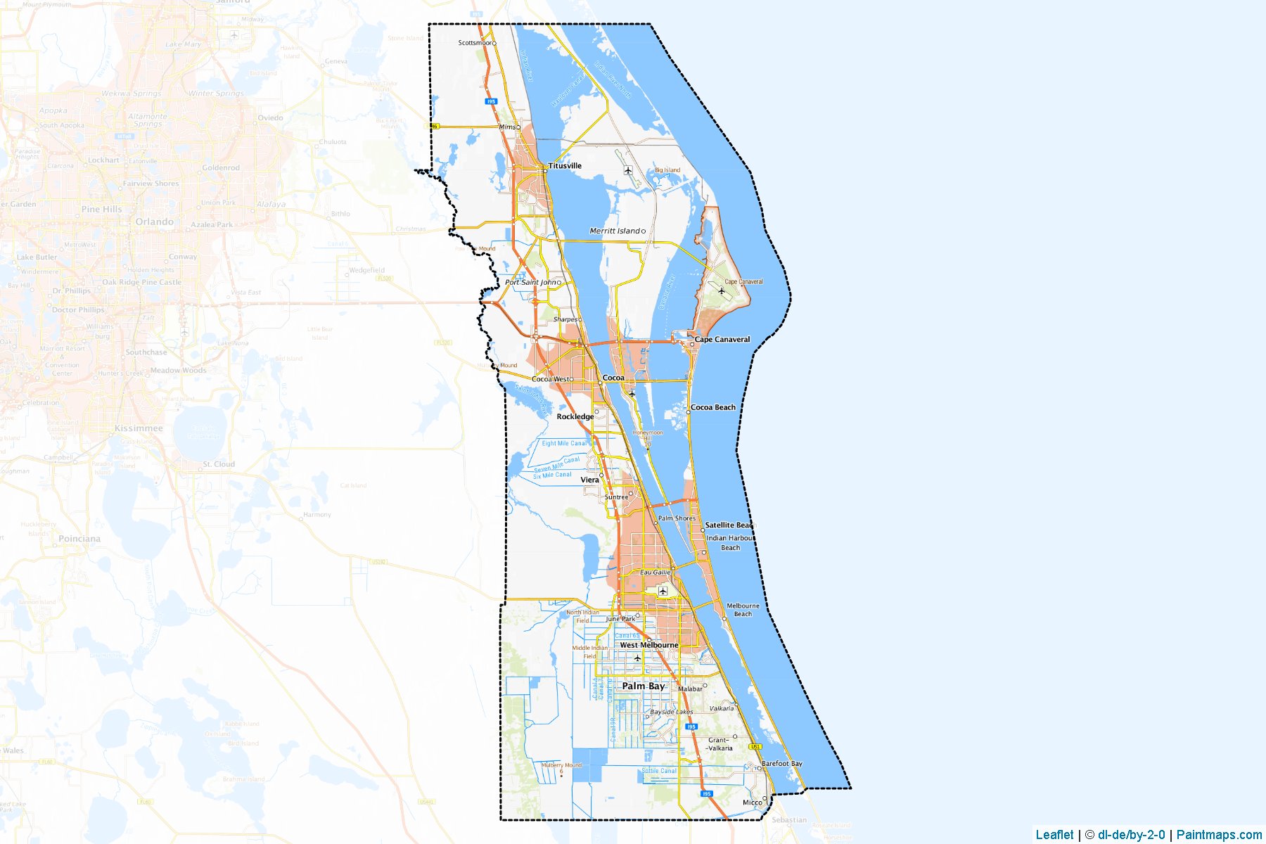 Brevard County (Florida) Haritası Örnekleri-1