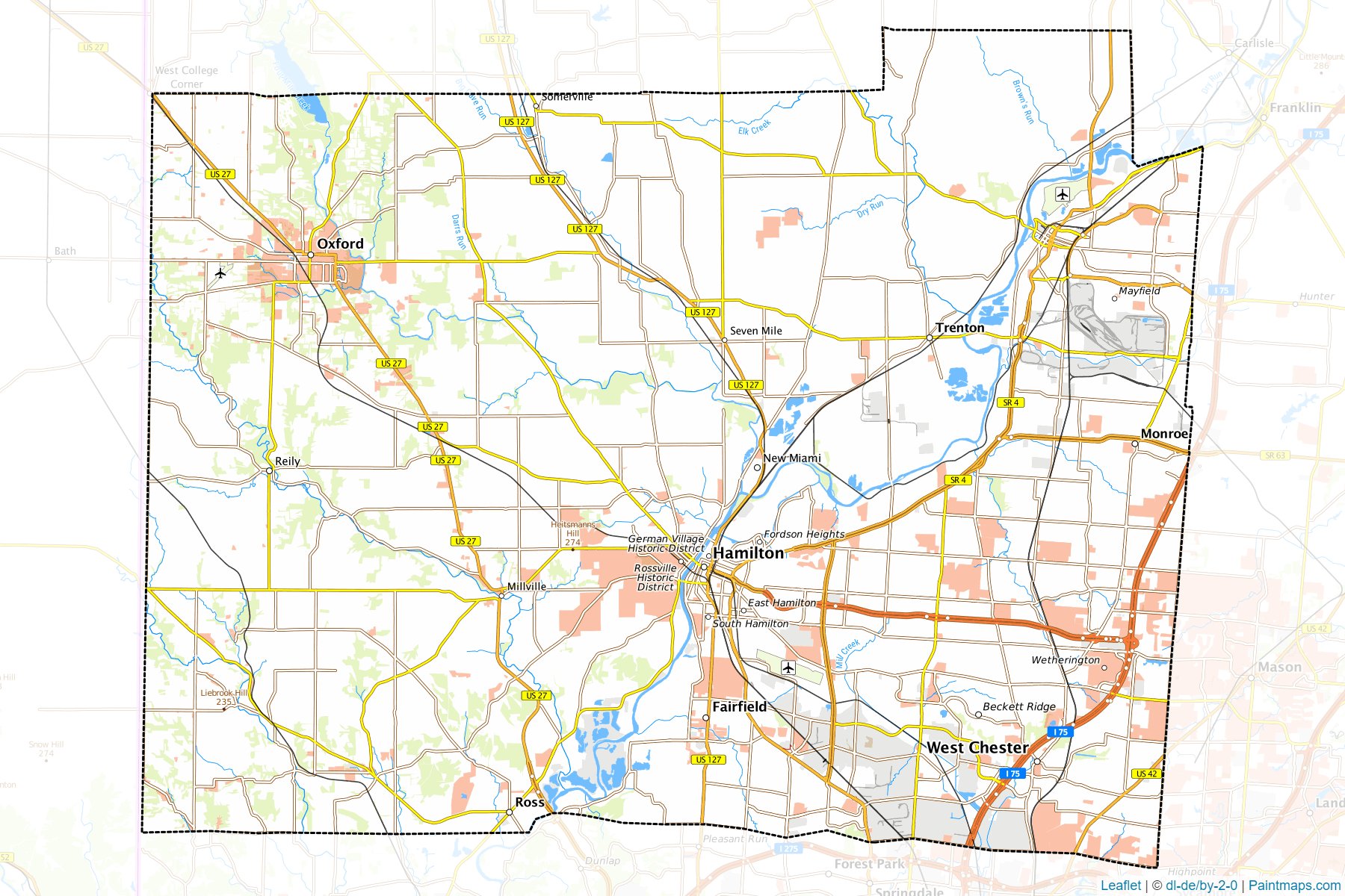 Butler County (Ohio) Haritası Örnekleri-1