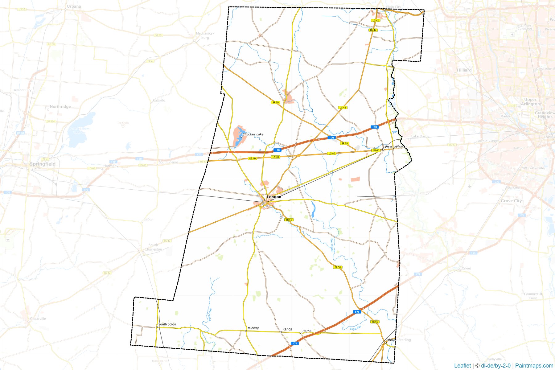 Madison County (Ohio) Haritası Örnekleri-1