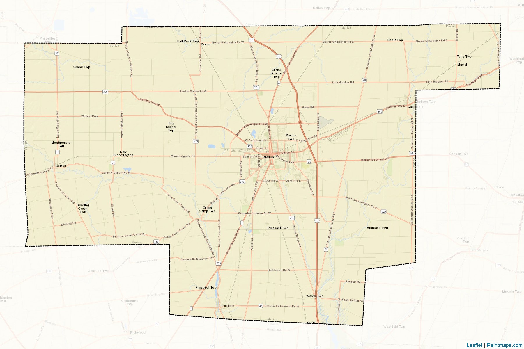 Marion County (Ohio) Haritası Örnekleri-2