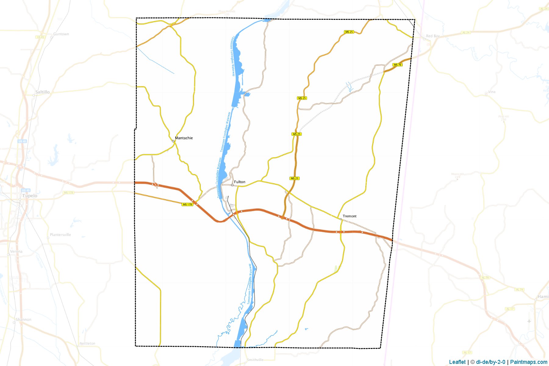 Itawamba (Mississippi) Haritası Örnekleri-1