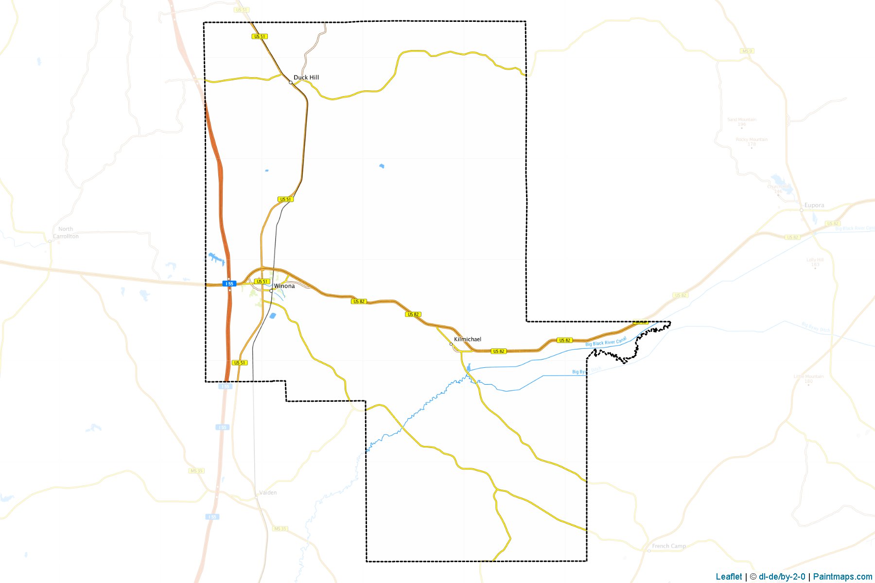 Muestras de recorte de mapas Montgomery (Mississippi)-1