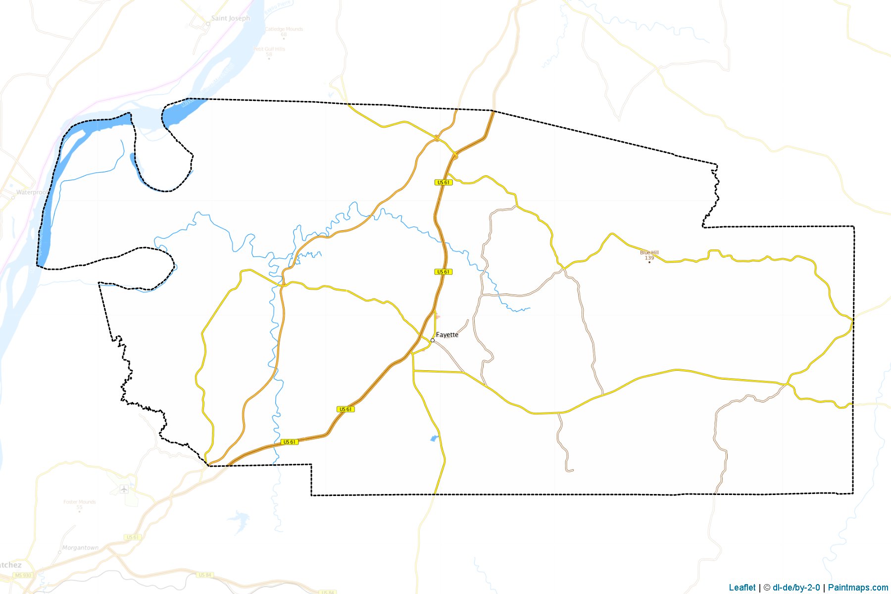 Muestras de recorte de mapas Jefferson (Mississippi)-1