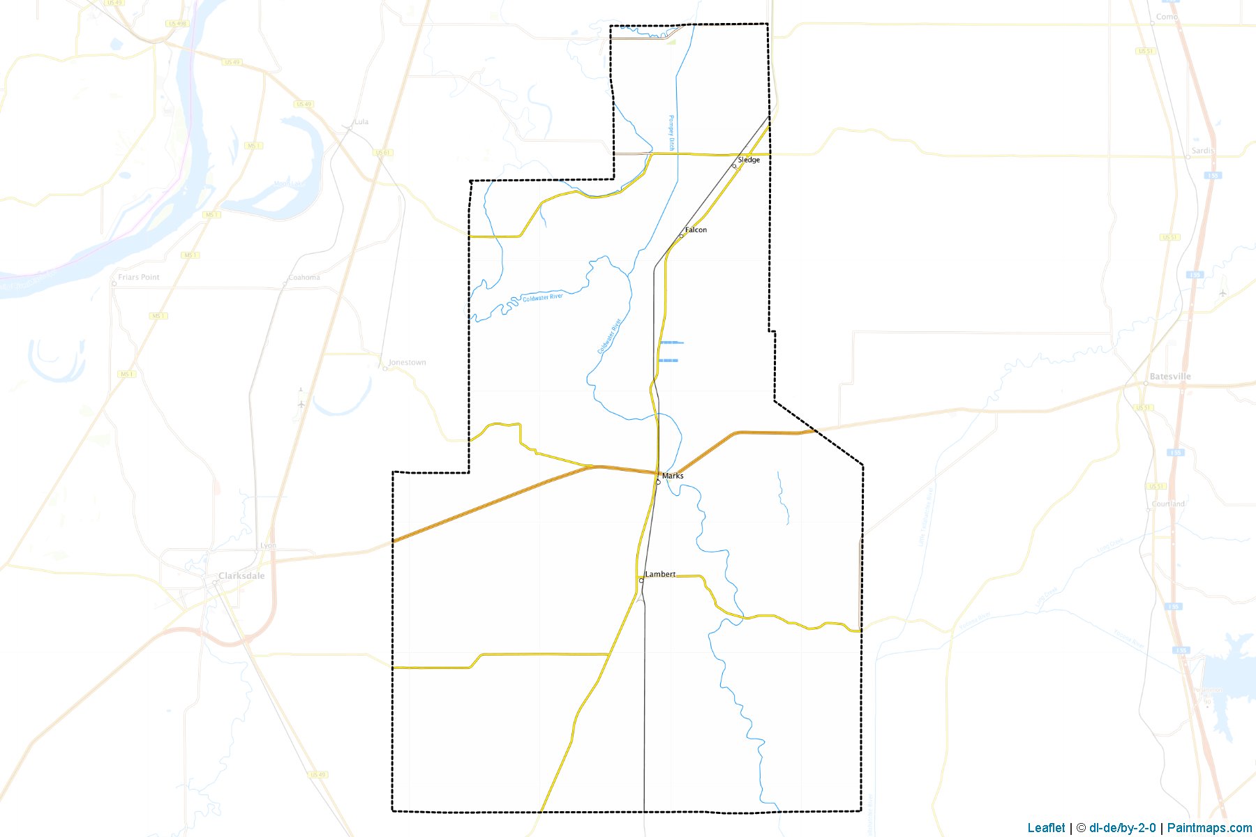 Muestras de recorte de mapas Quitman (Mississippi)-1