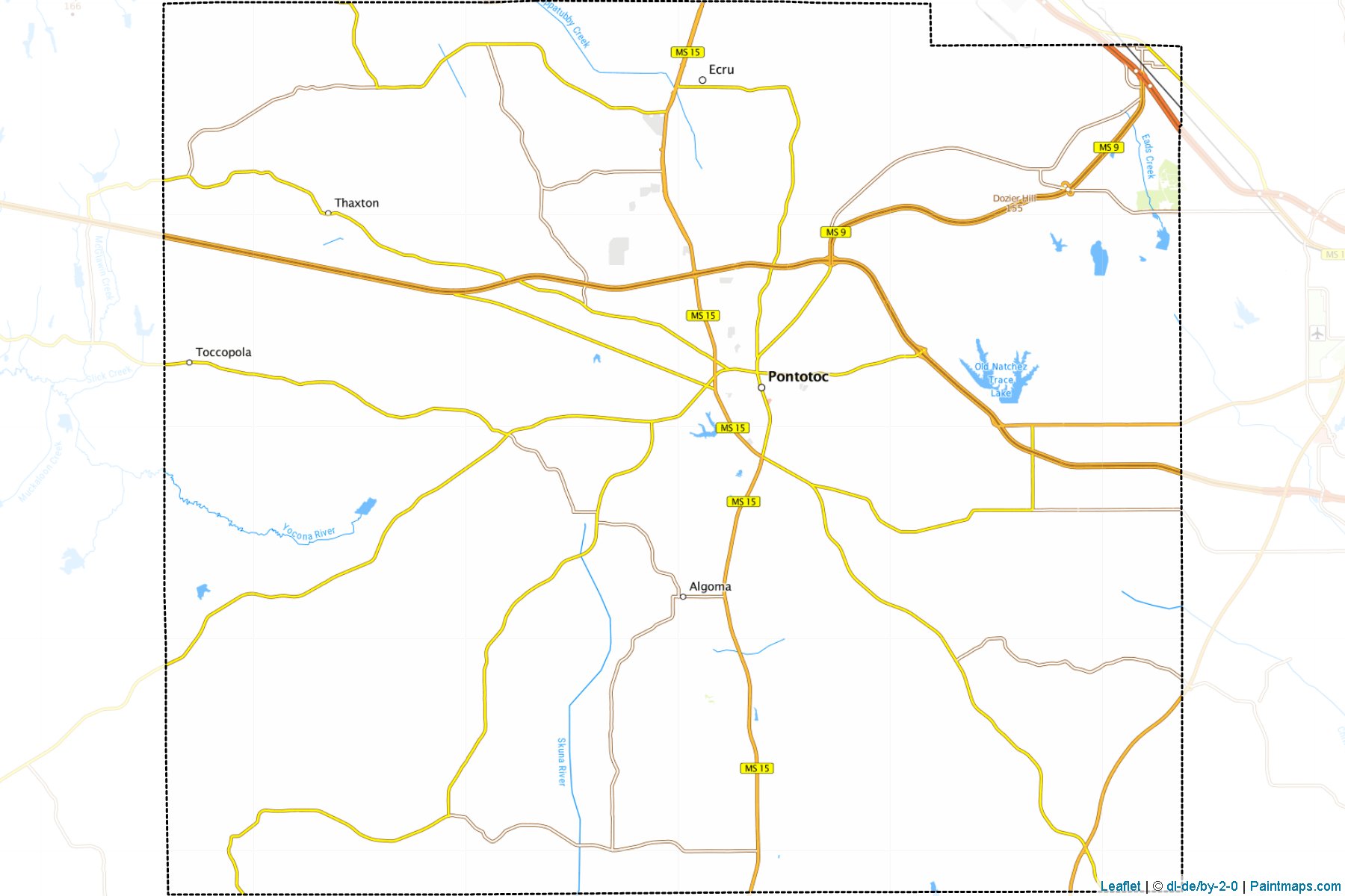 Pontotoc (Mississippi) Map Cropping Samples-1