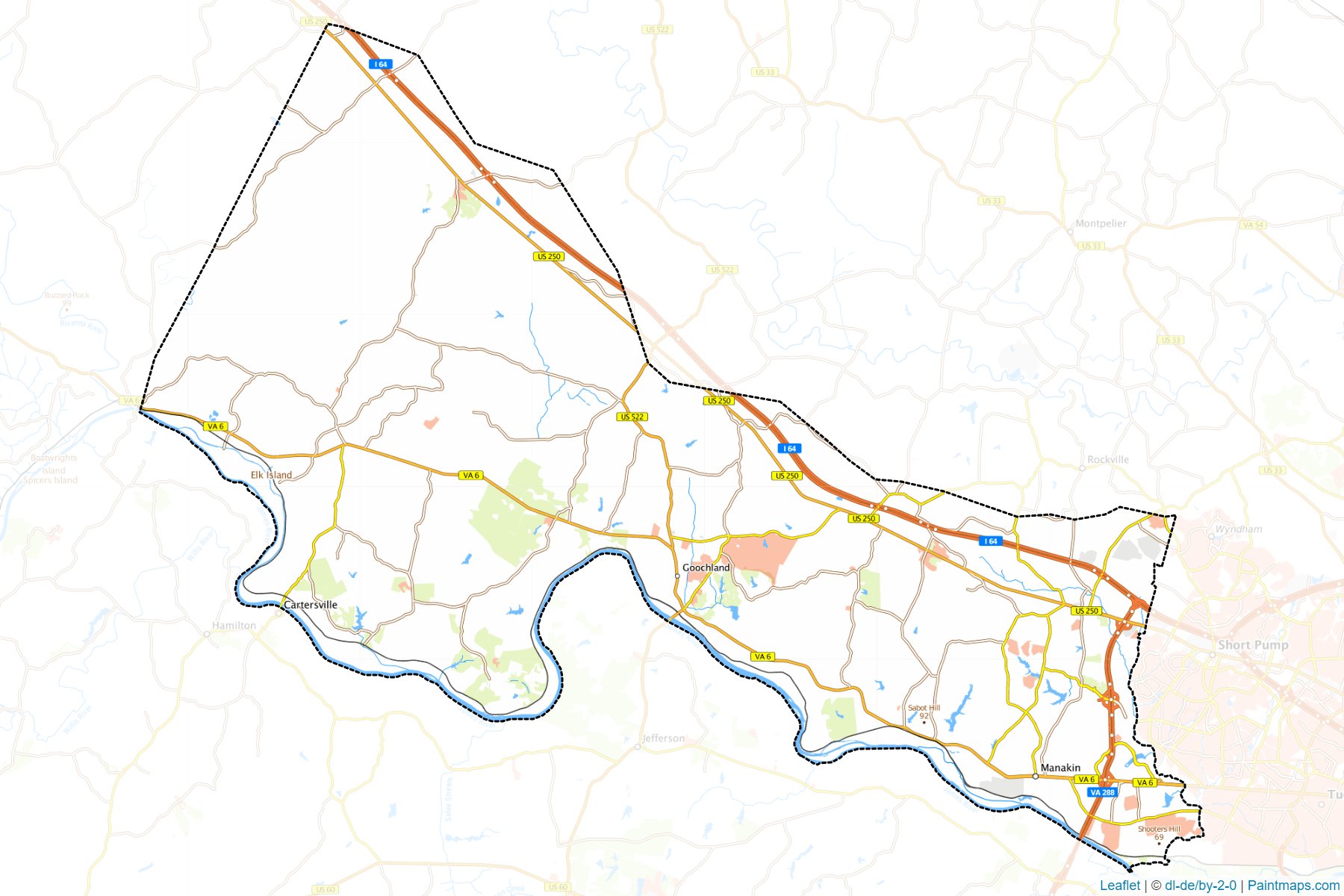 Goochland (Virginia) Map Cropping Samples-1