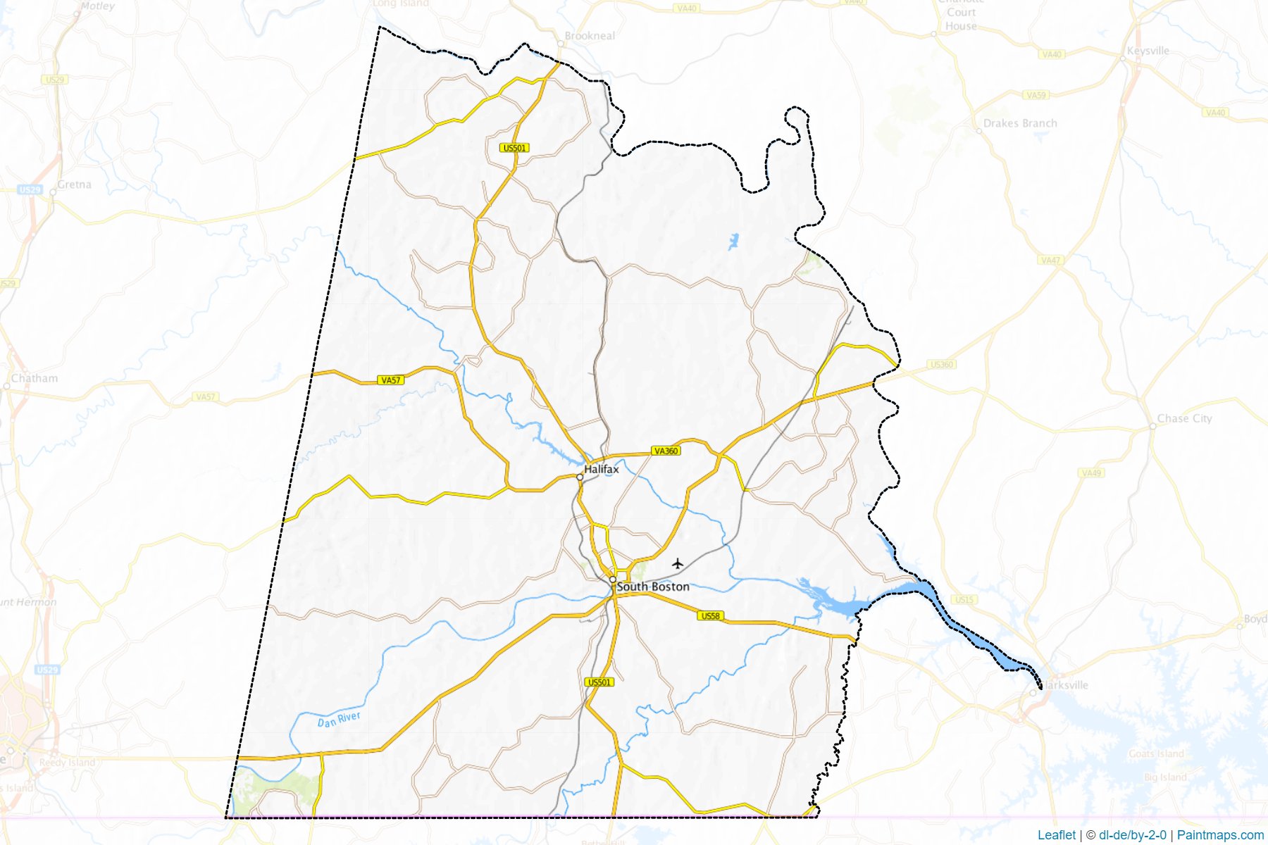 Muestras de recorte de mapas Halifax (Virginia)-1