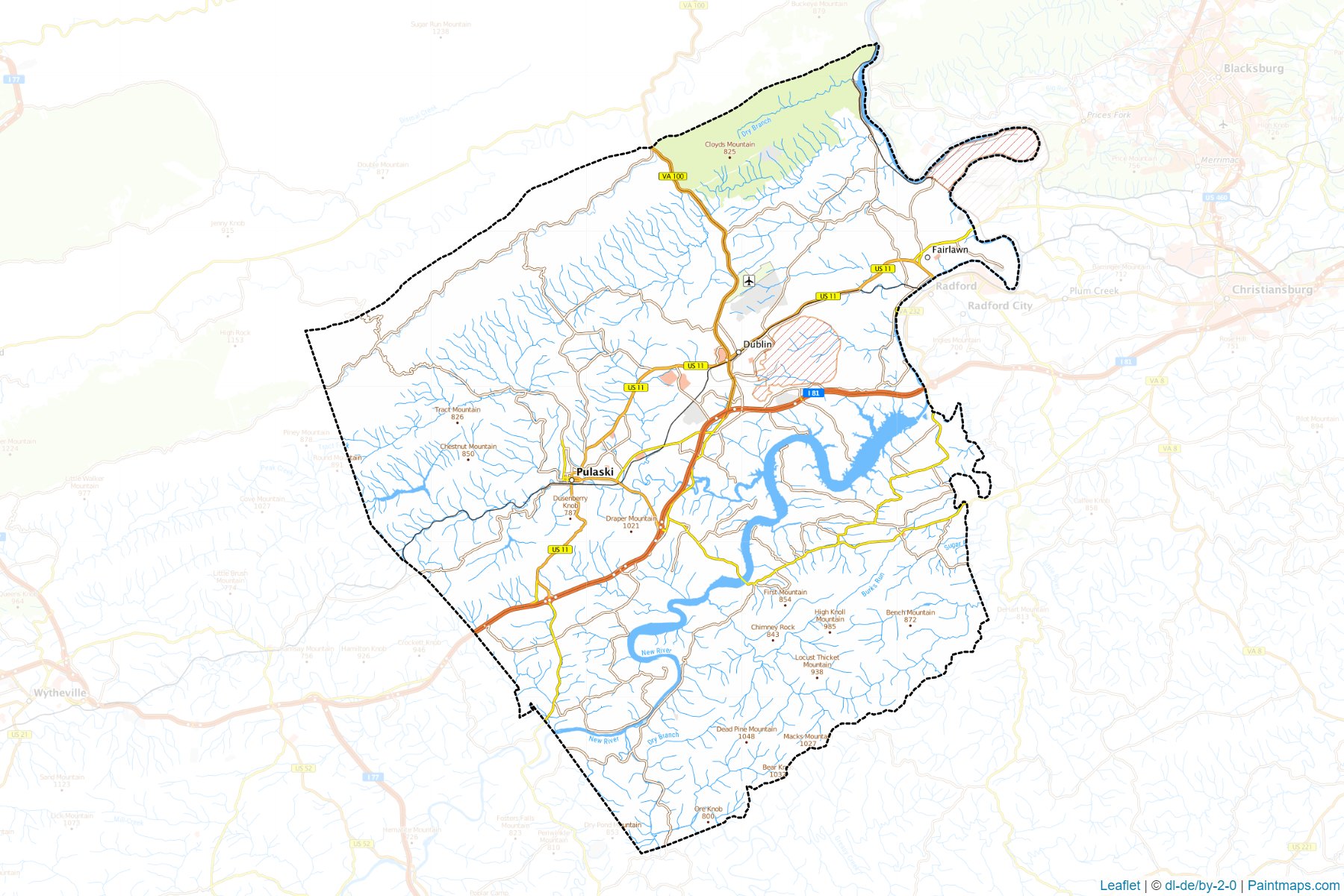 Pulaski (Virginia) Map Cropping Samples-1