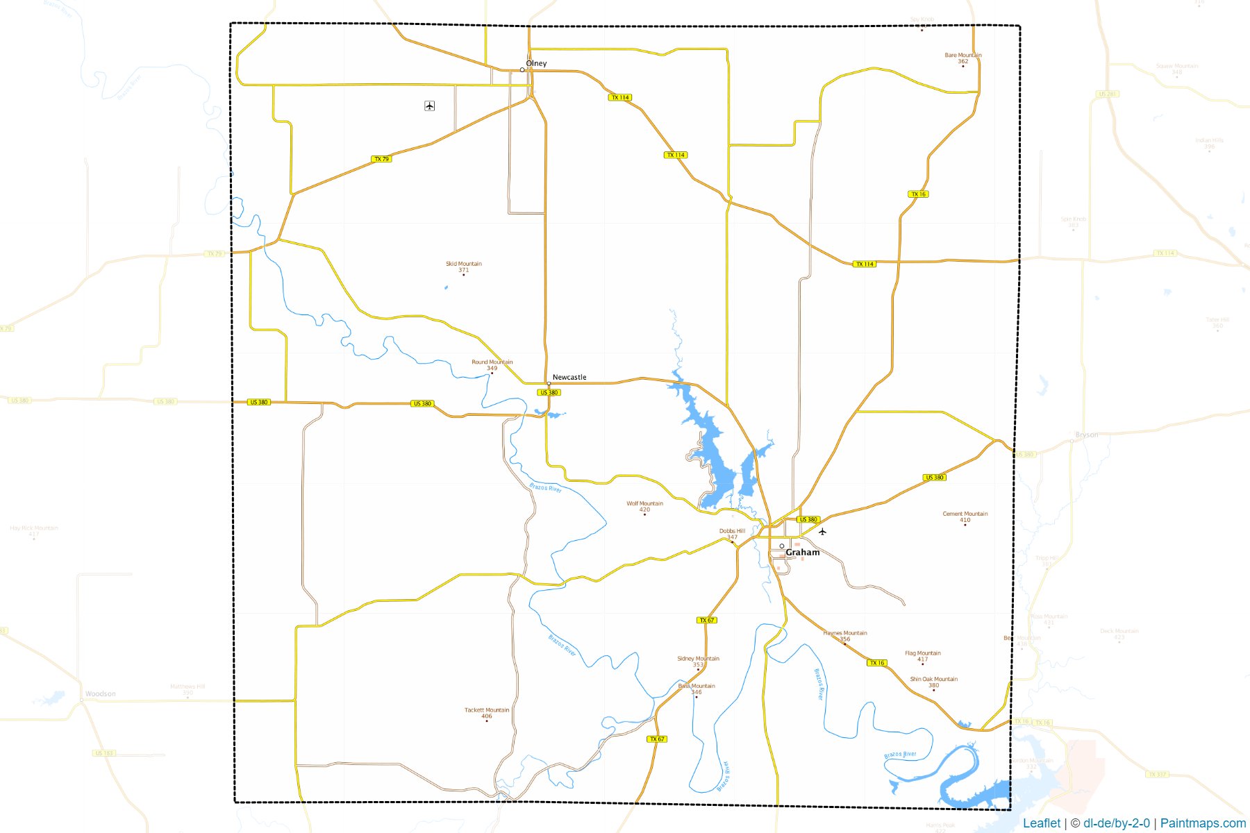 Muestras de recorte de mapas Young (Texas)-1