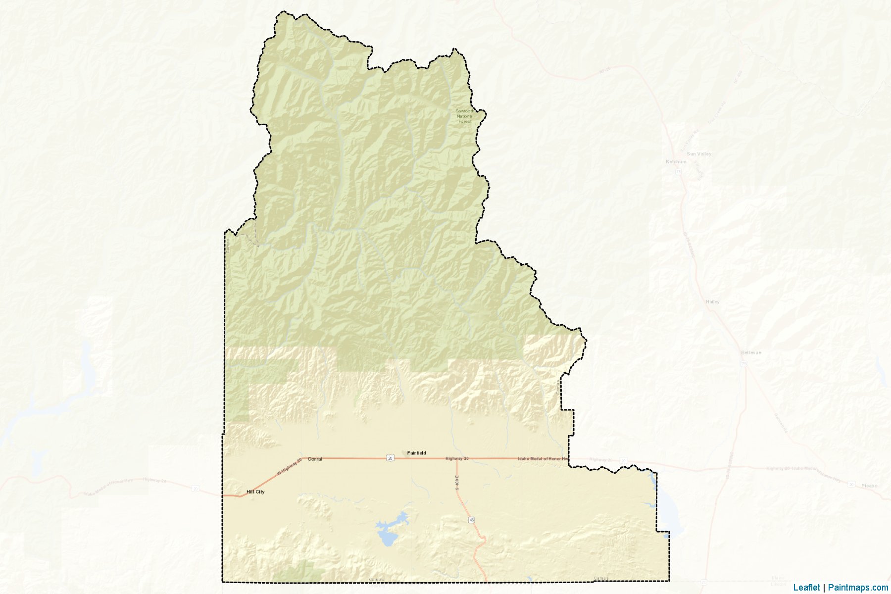 Muestras de recorte de mapas Camas (Idaho)-2