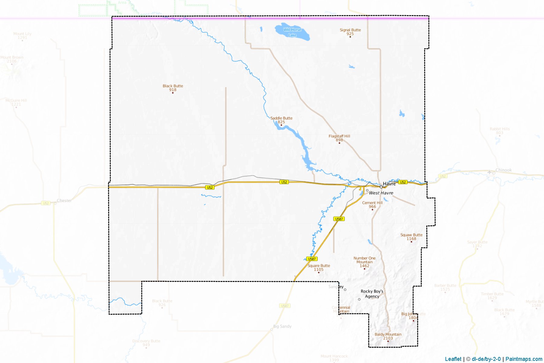 Muestras de recorte de mapas Hill (Montana)-1