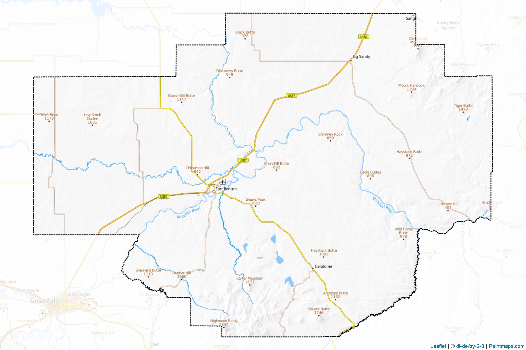 Chouteau (Montana) Haritası Örnekleri-1