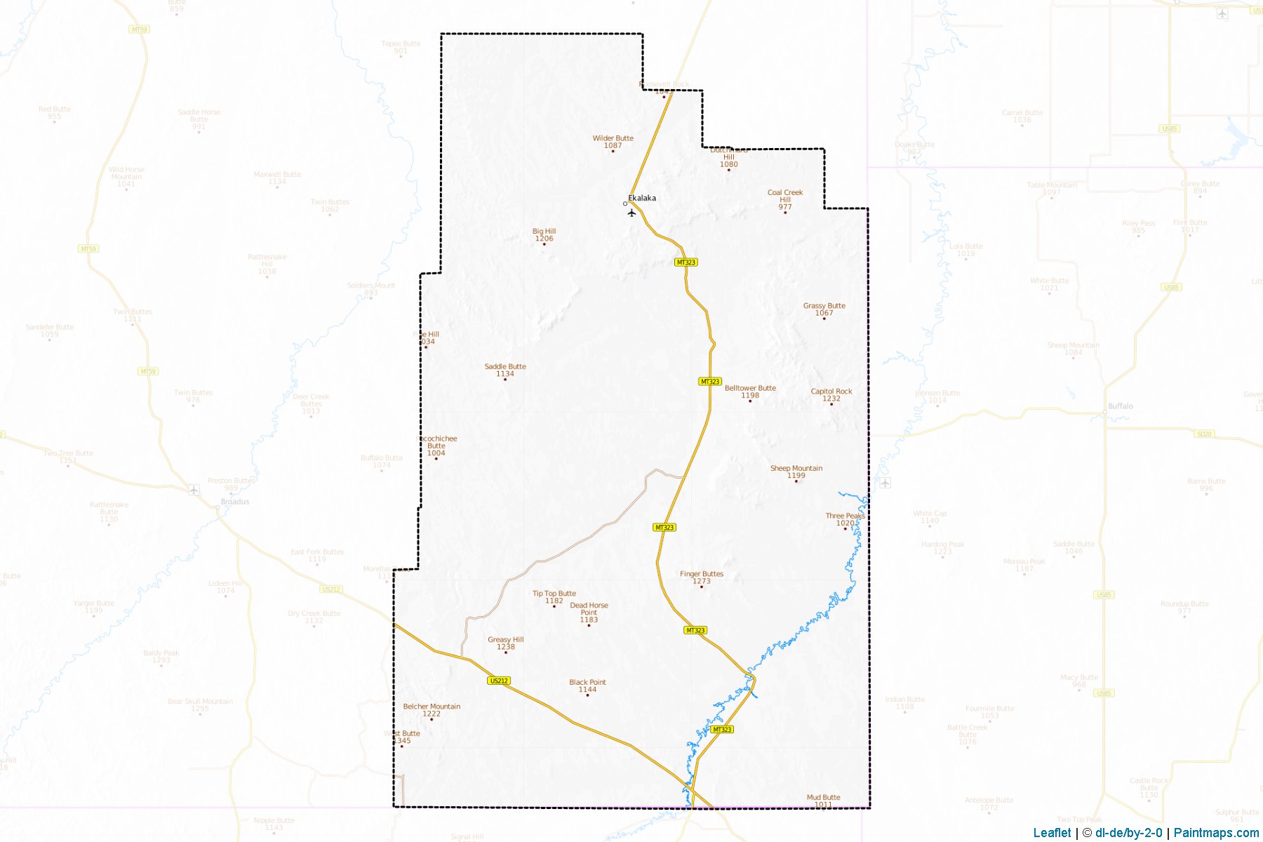 Muestras de recorte de mapas Carter (Montana)-1