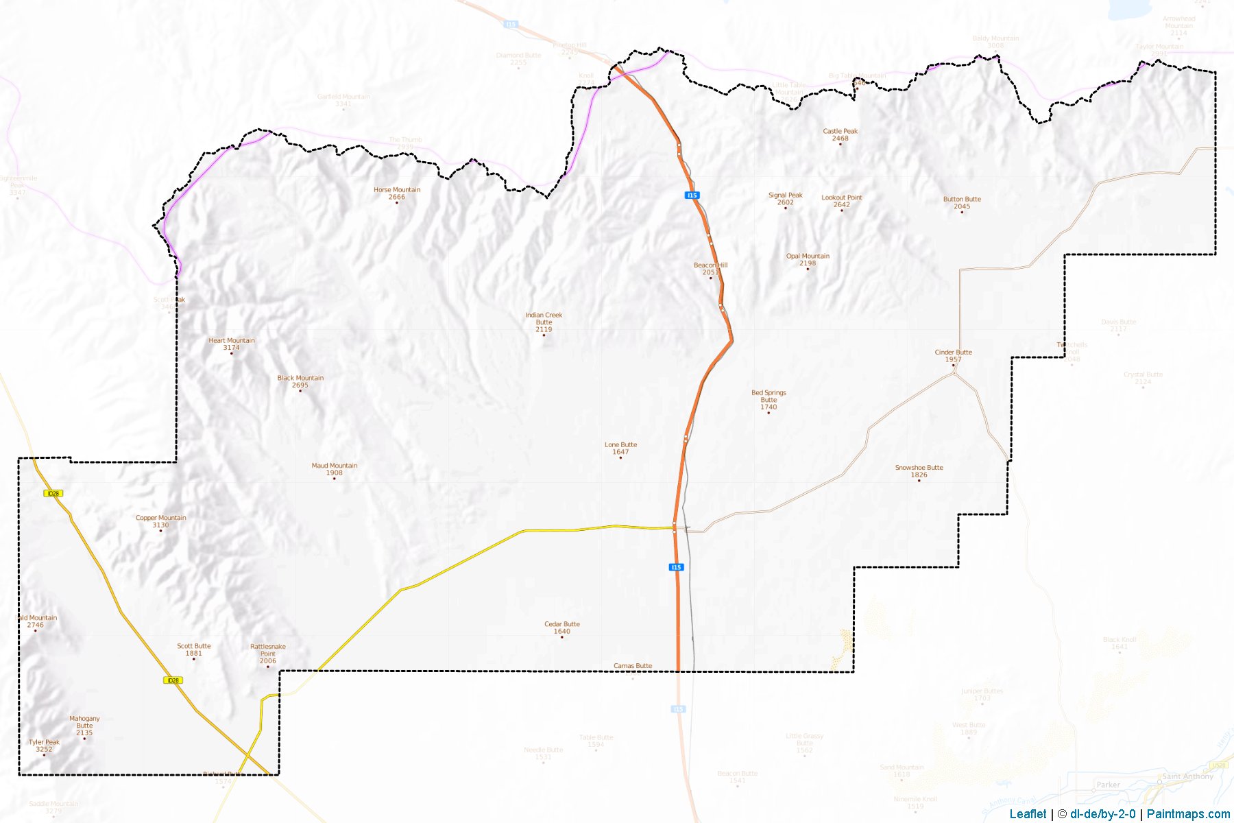 Clark County (Idaho) Haritası Örnekleri-1