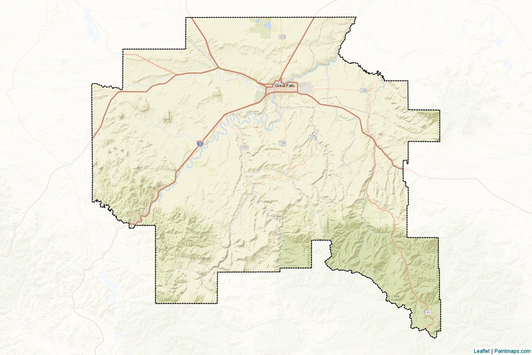 Muestras de recorte de mapas Cascade (Montana)-2