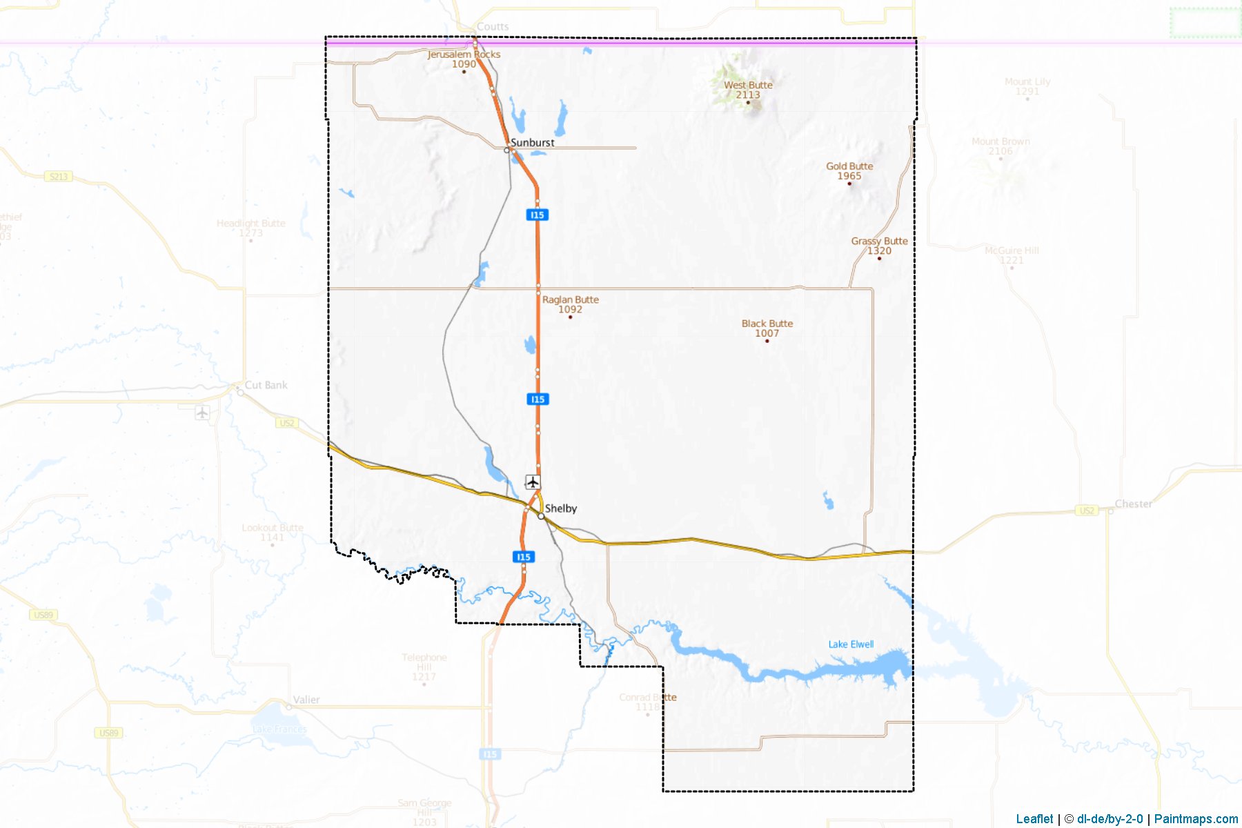 Muestras de recorte de mapas Toole (Montana)-1