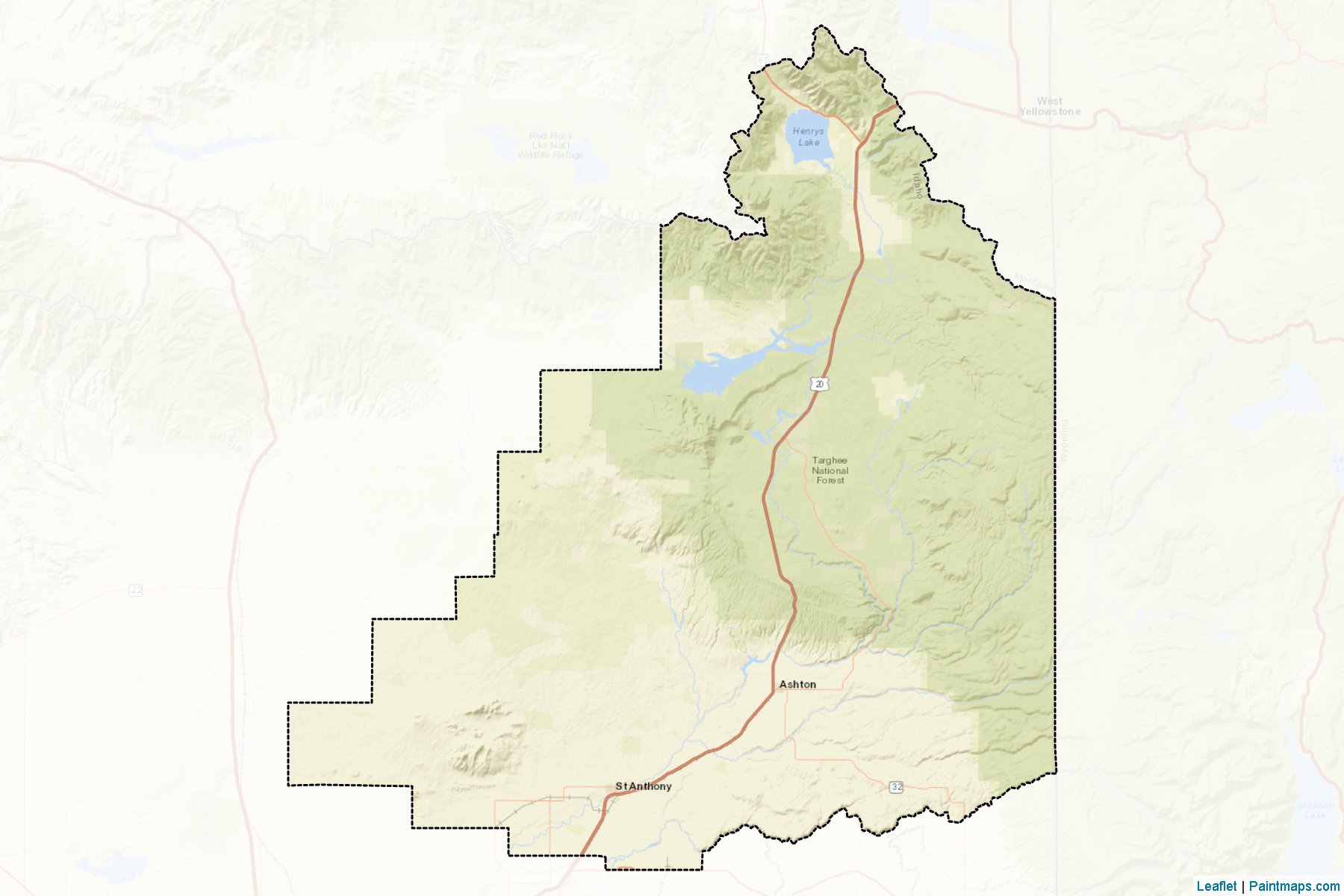 Muestras de recorte de mapas Fremont (Idaho)-2