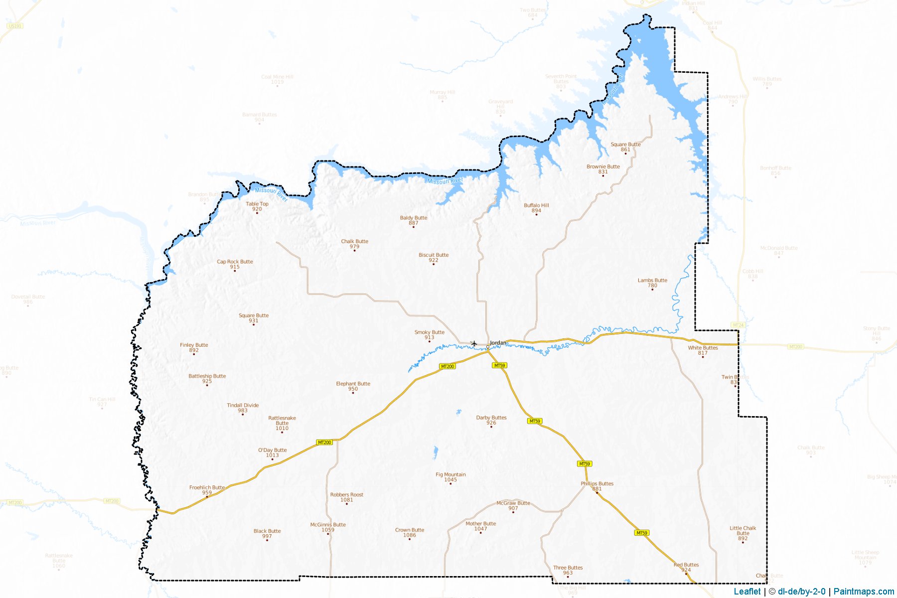 Muestras de recorte de mapas Garfield (Montana)-1