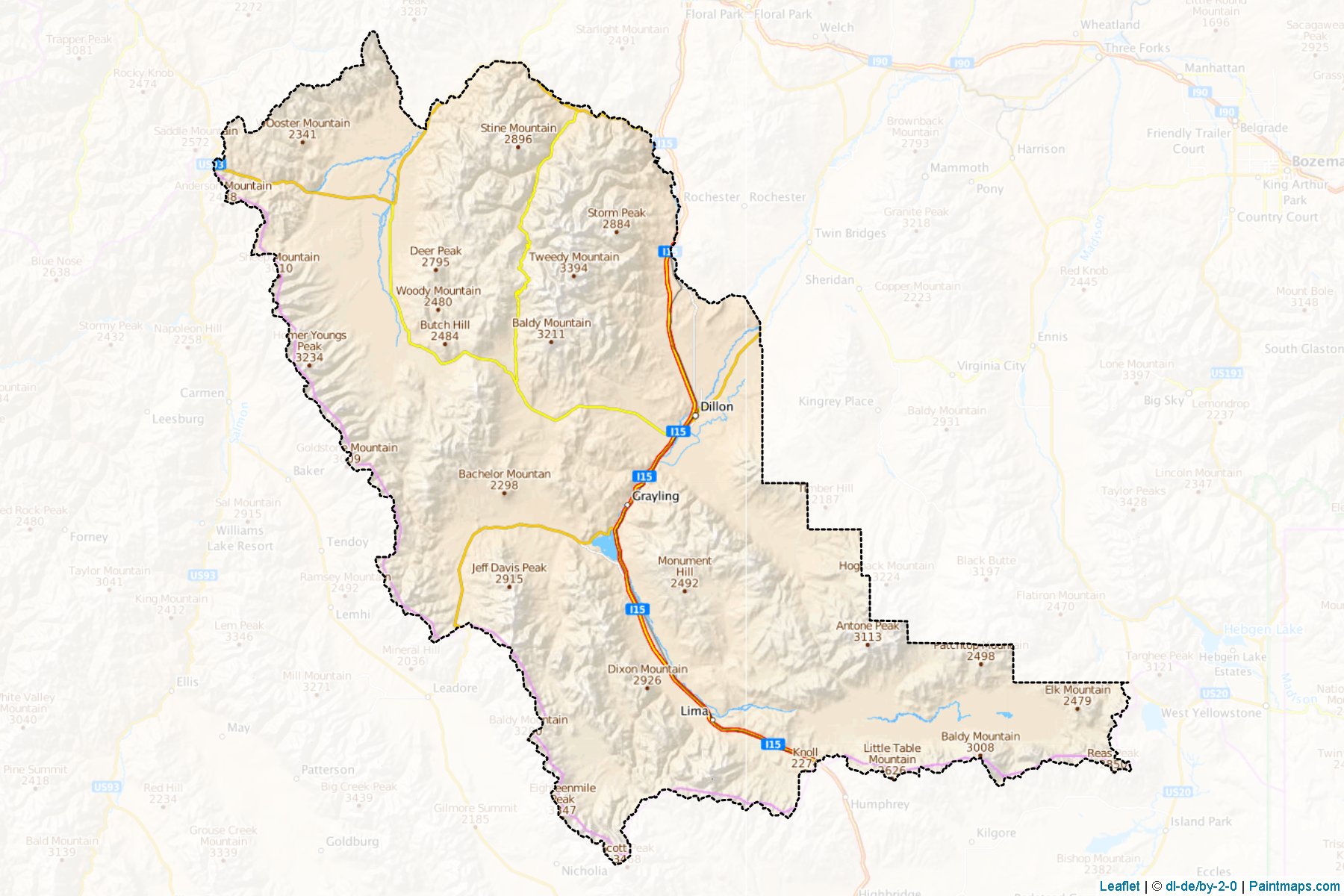 Beaverhead (Montana) Map Cropping Samples-1